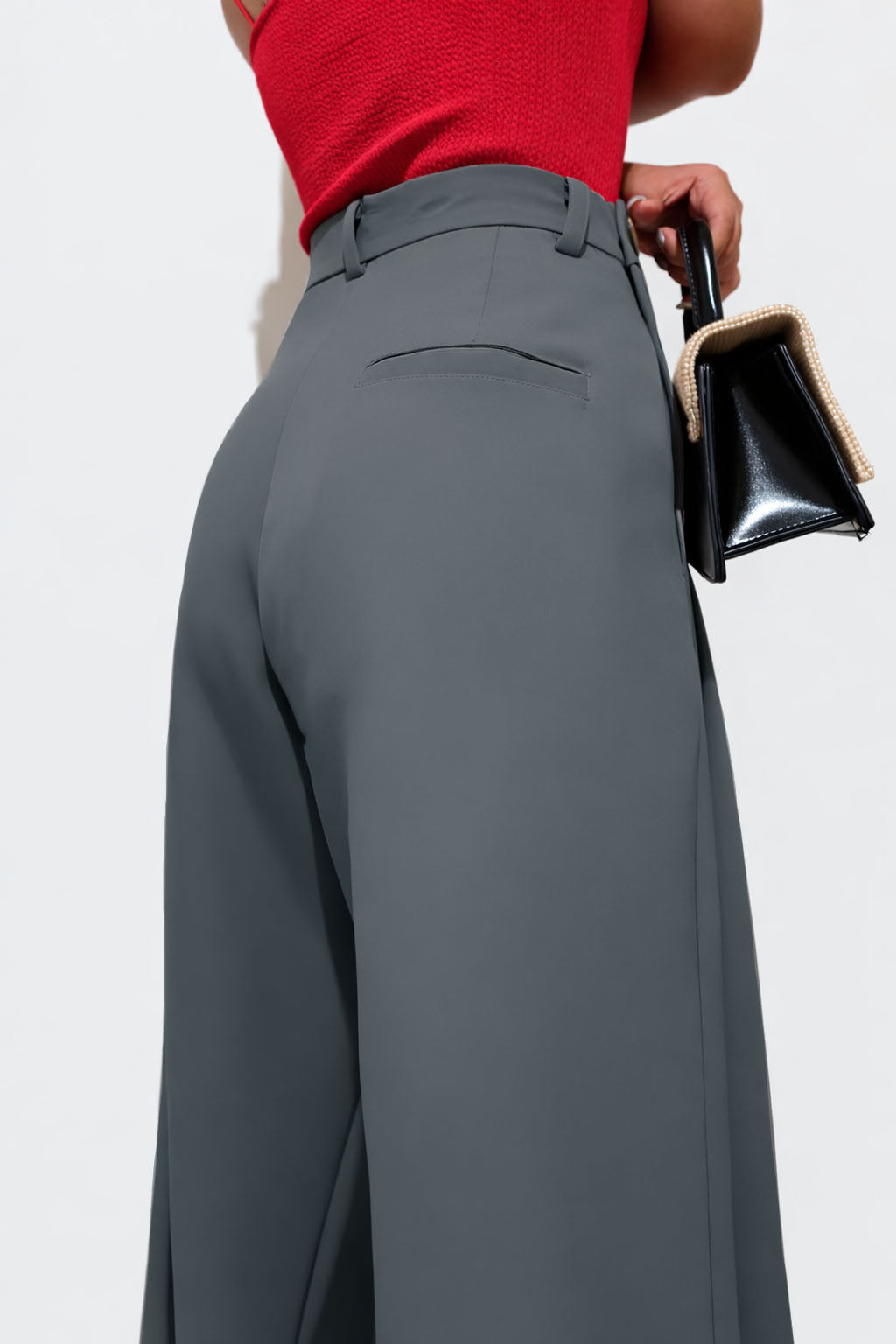 RǏWYÑ | Settle Side Button Pleated Wide Pants