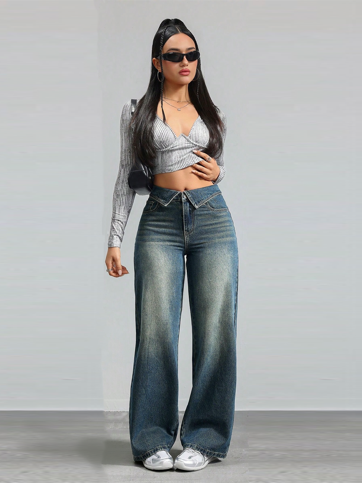 RǏWYÑ | Collar Up Straight Jeans
