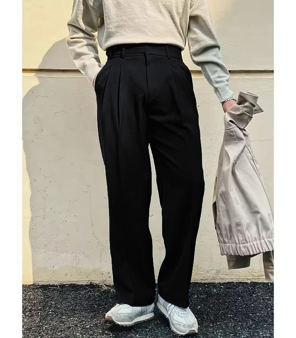 RIWYN Vintage Linen High Waist Straight Fit Trousers