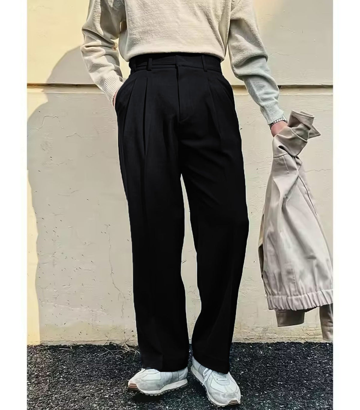 RIWYN Vintage Linen High Waist Straight Fit Trousers