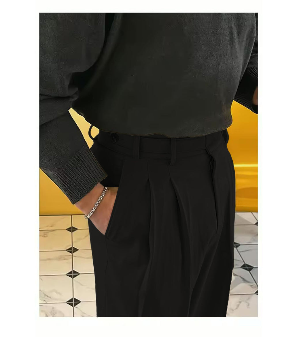 RIWYN Vintage Linen High Waist Straight Fit Trousers