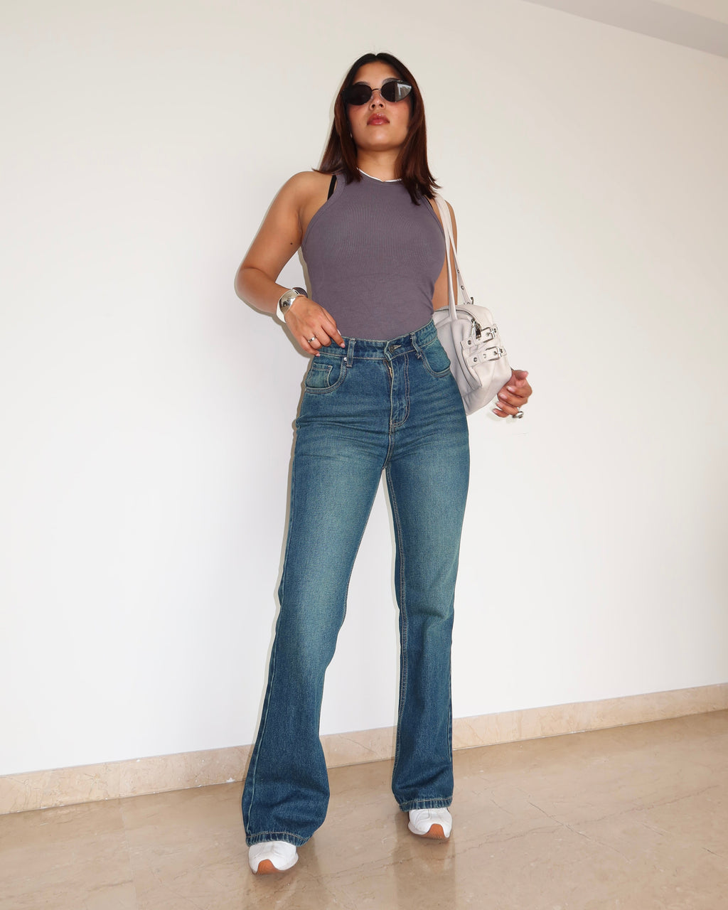 RǏWYÑ | Dusk Blue Wash Bootcut Jeans