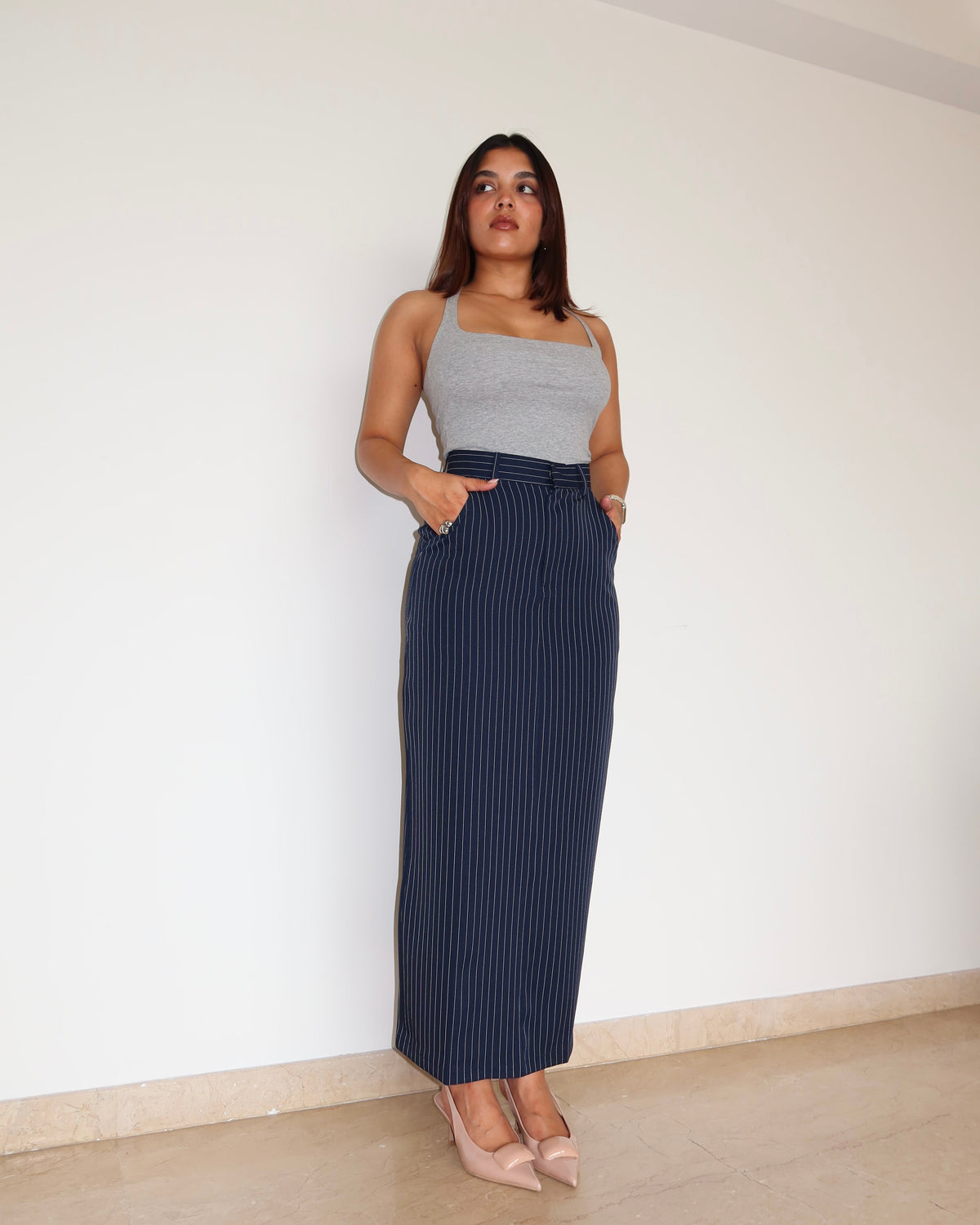 RǏWYÑ | Stripe Statement Skirt