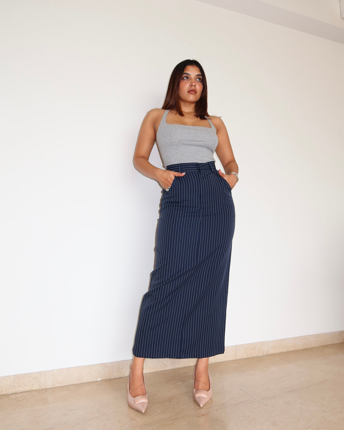 RǏWYÑ | Stripe Statement Skirt