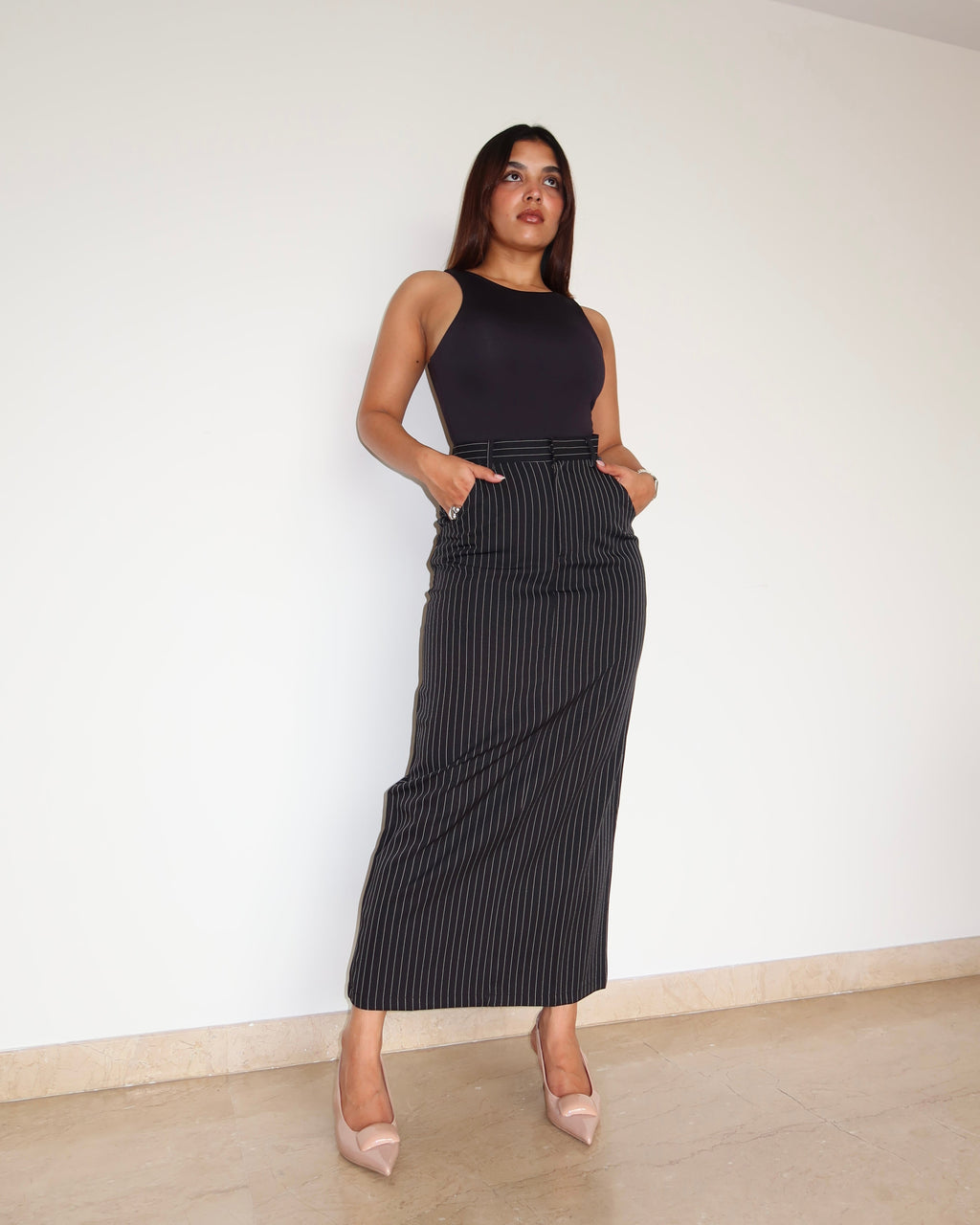 RǏWYÑ | Stripe Statement Skirt