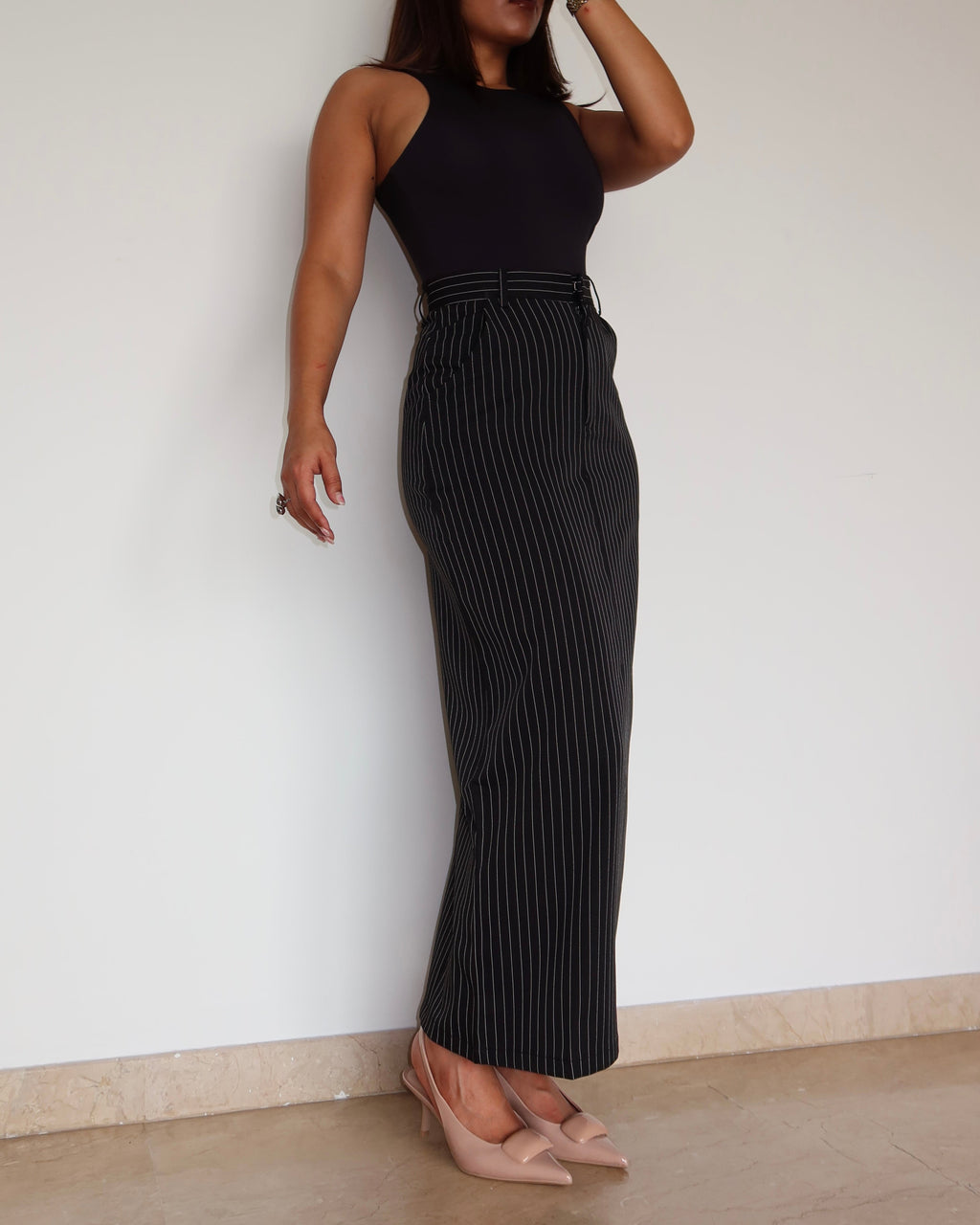 RǏWYÑ | Stripe Statement Skirt