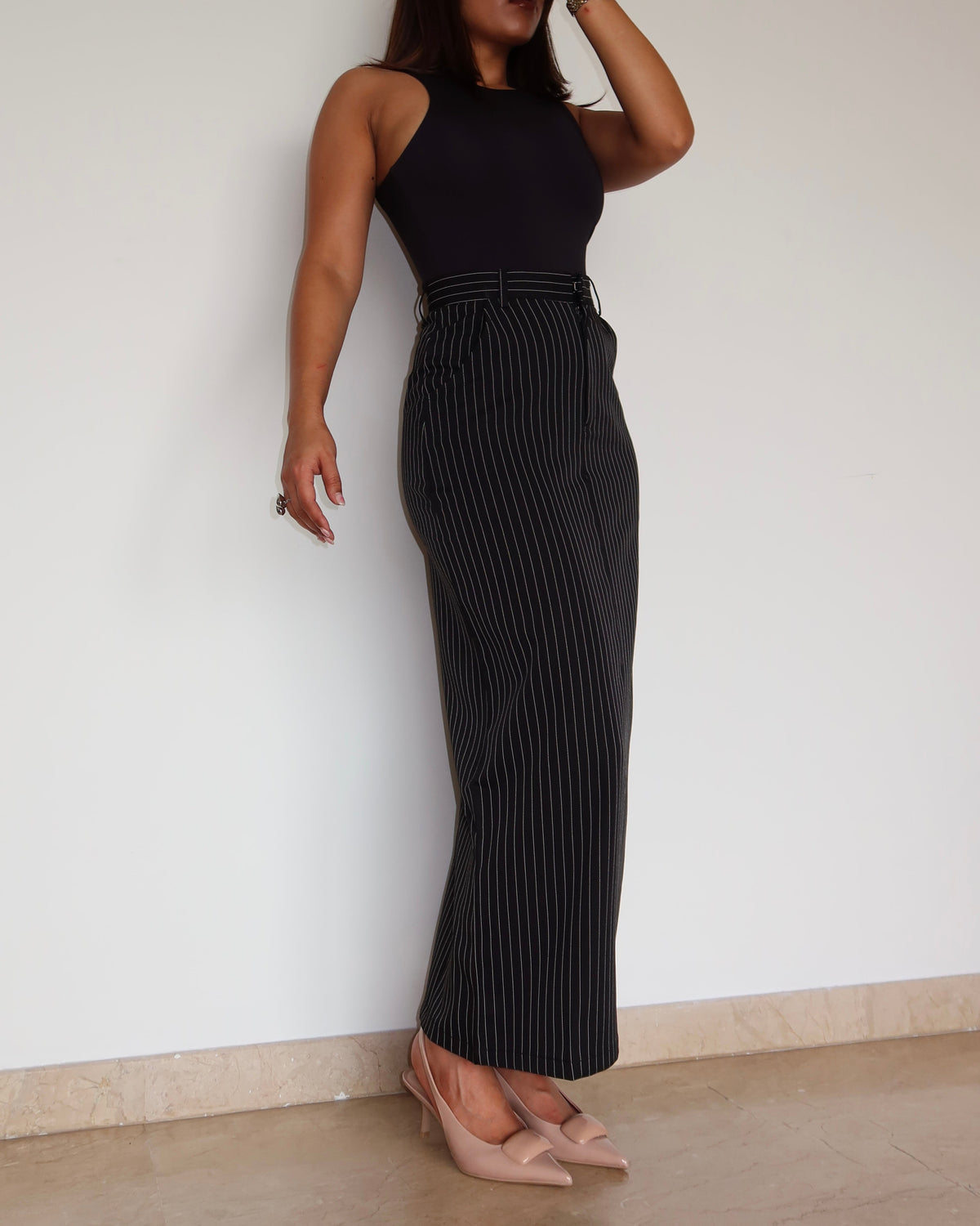 RǏWYÑ | Stripe Statement Skirt