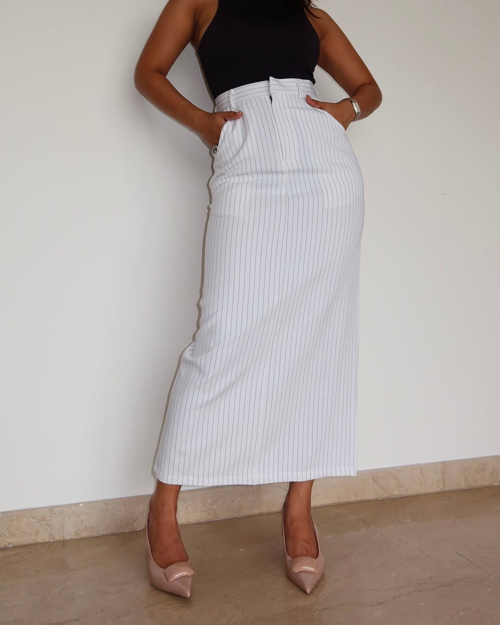 RǏWYÑ | Stripe Statement Skirt