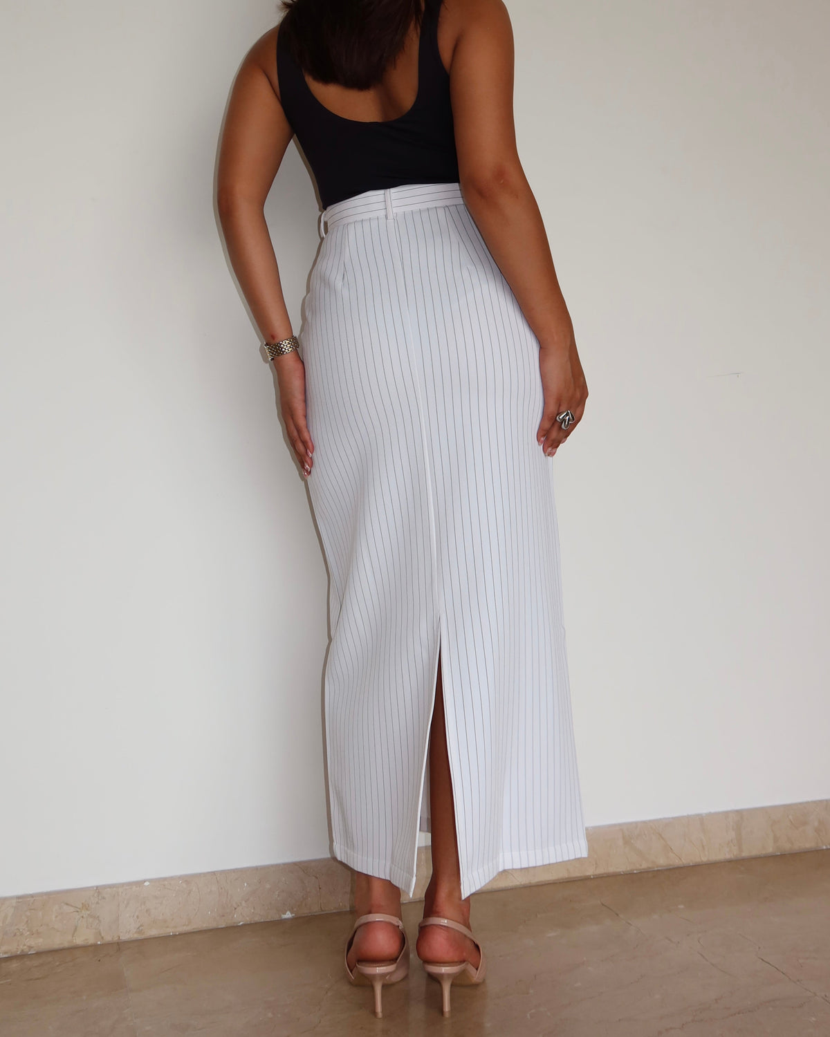RǏWYÑ | Stripe Statement Skirt