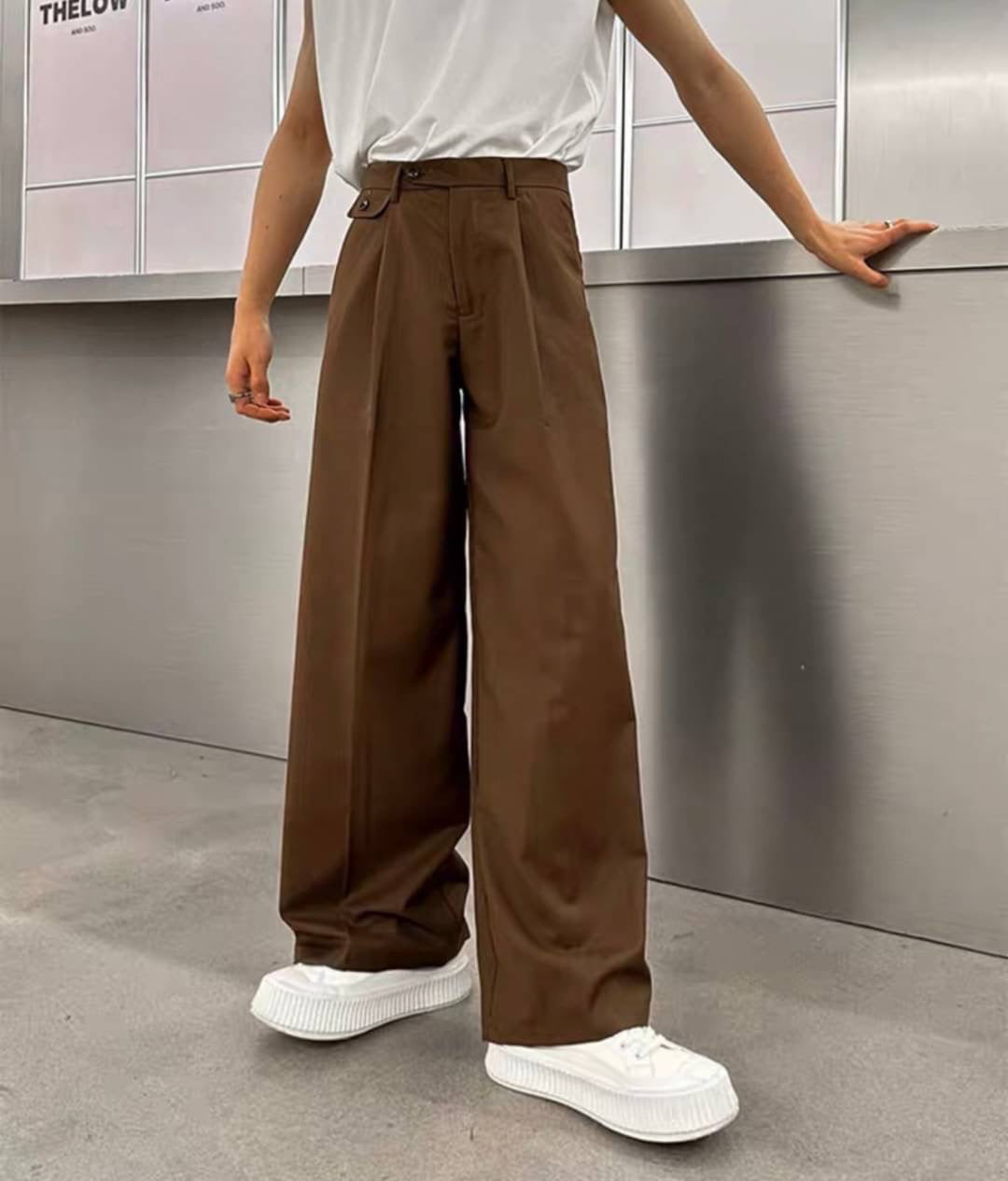 RIWYN Oh So Wide Korean Men Pants