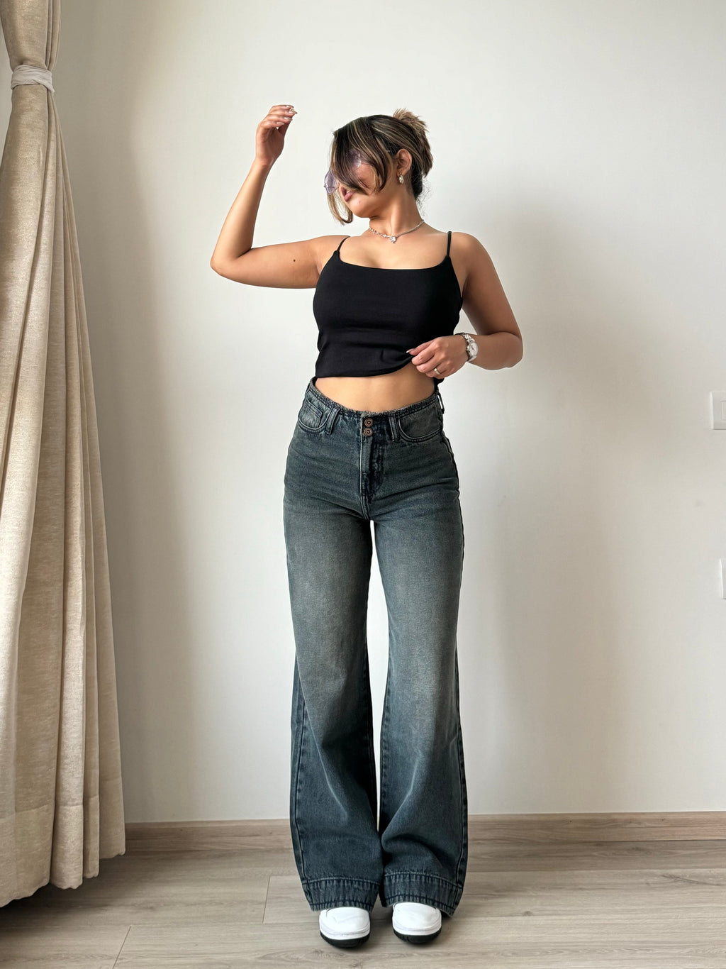RǏWYÑ | Grunge Edge Double Button High-Waisted Denim