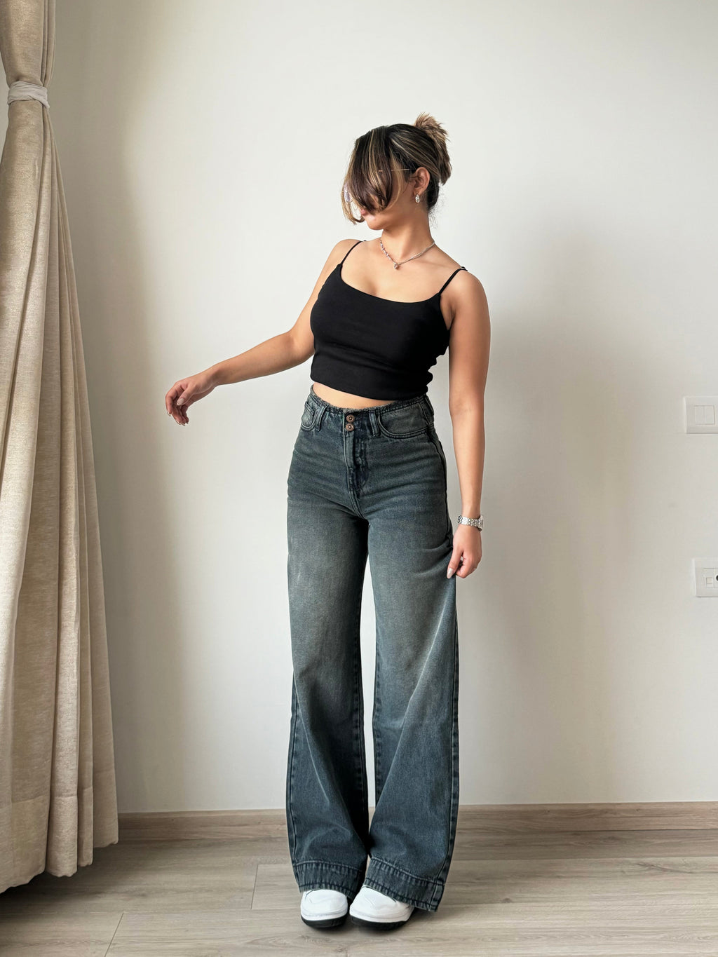 RǏWYÑ | Grunge Edge Double Button High-Waisted Denim