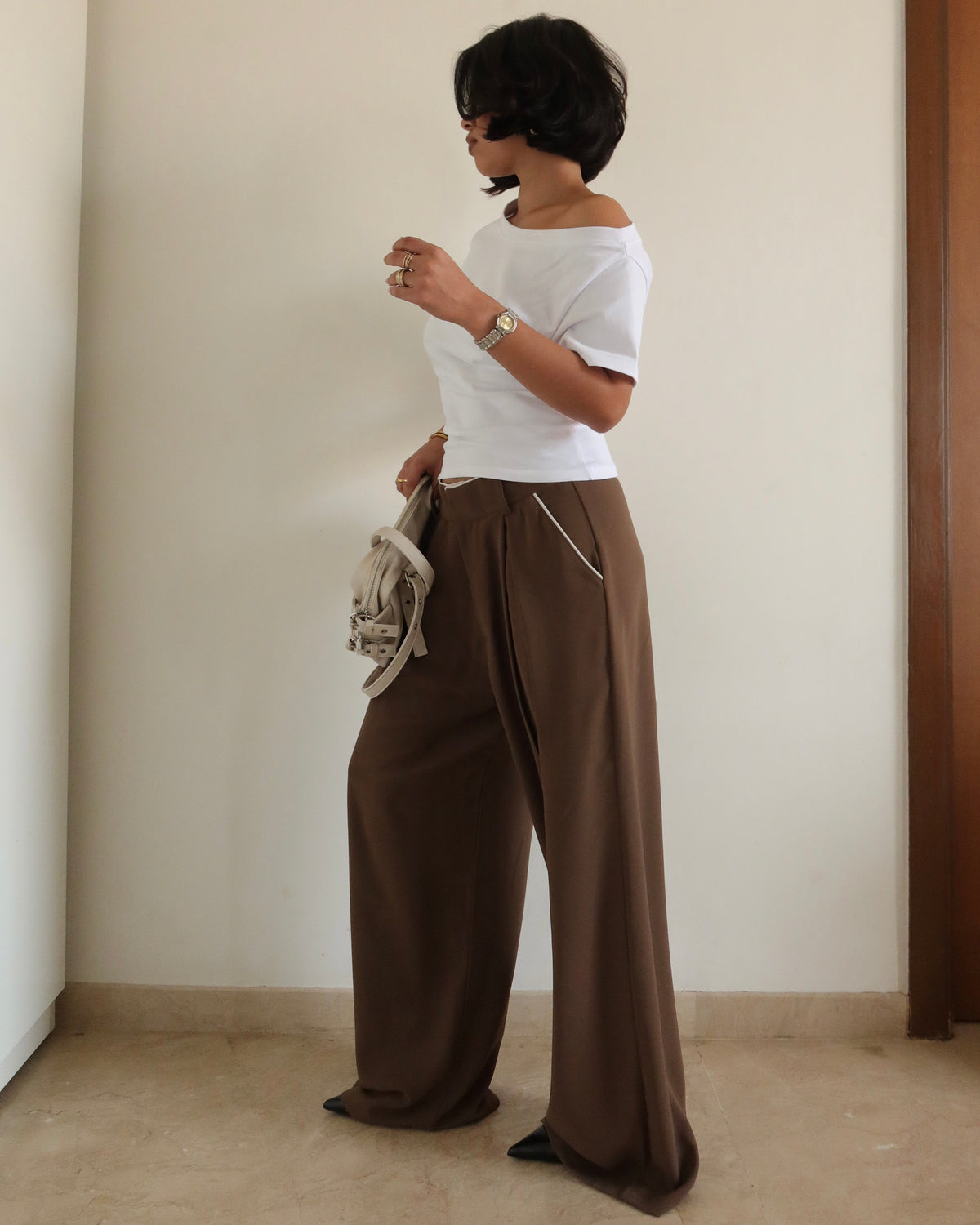 RǏWYÑ | Outline Pleats Pants
