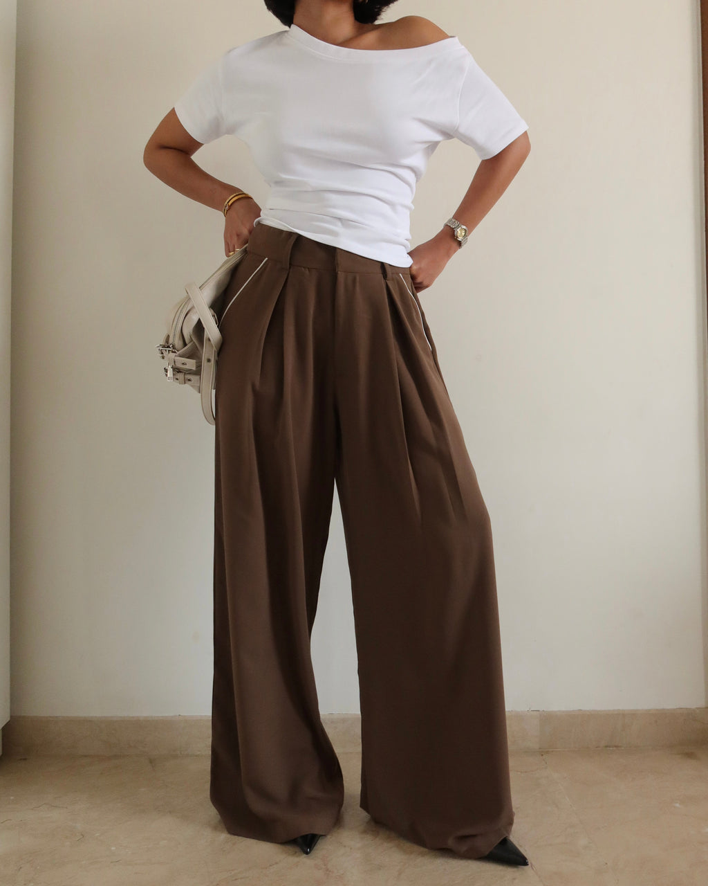 RǏWYÑ | Outline Pleats Pants