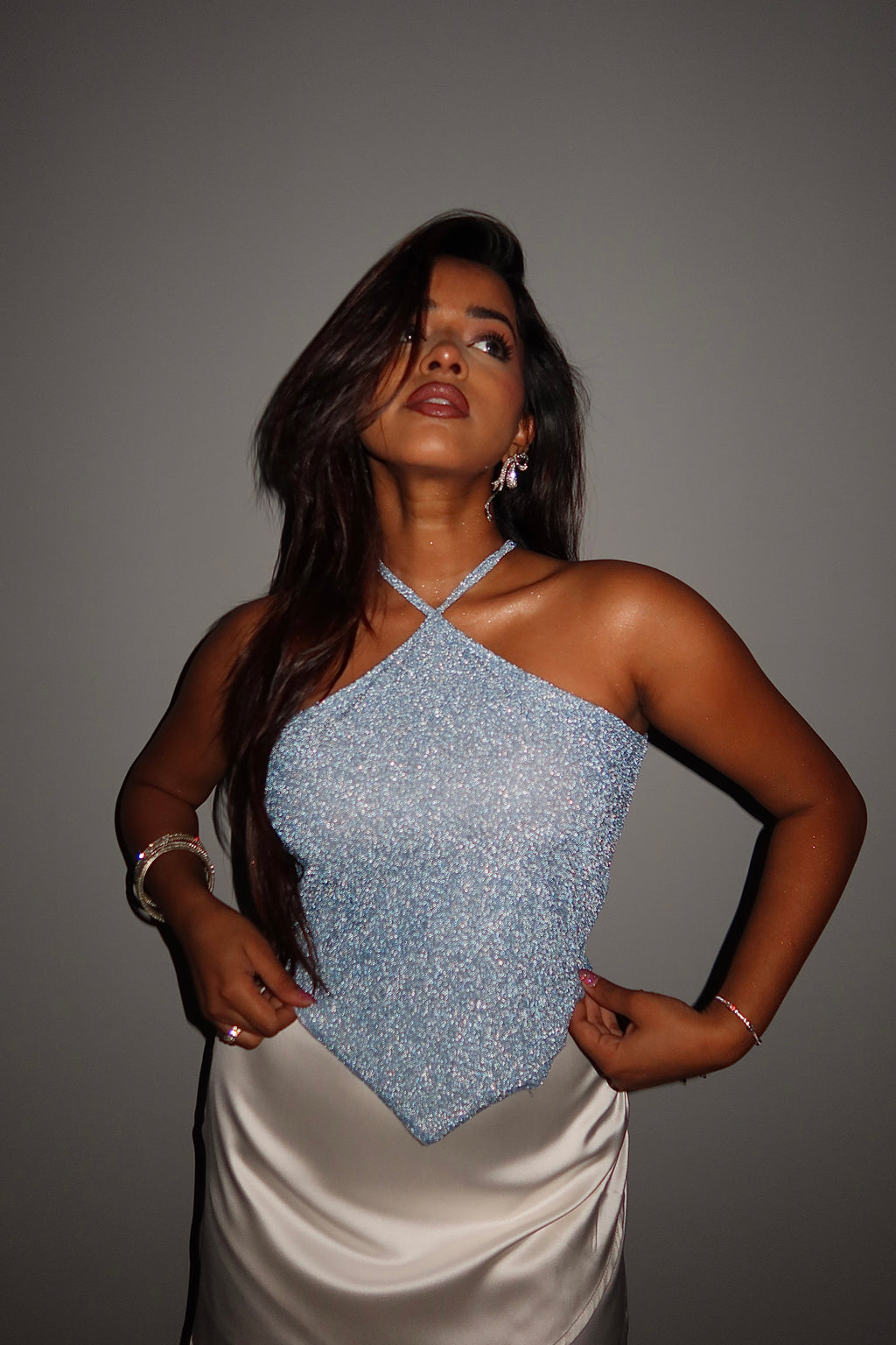 RǏWYÑ | Glitter Frost Halter Top
