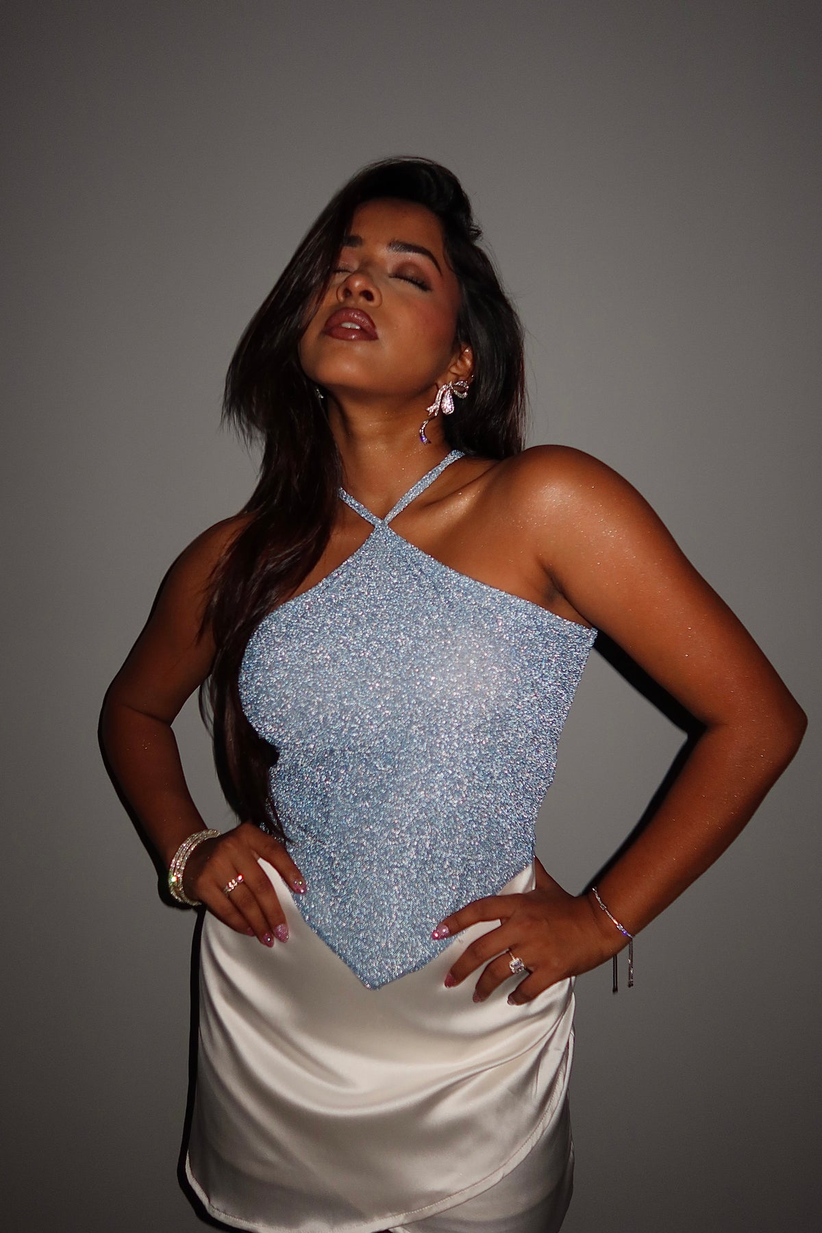 RǏWYÑ | Glitter Frost Halter Top