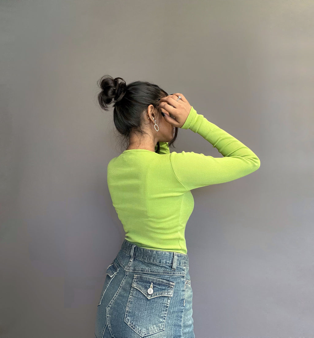 RǏWYÑ | Aesthetic Hollow Out Full Sleeves Rib Top