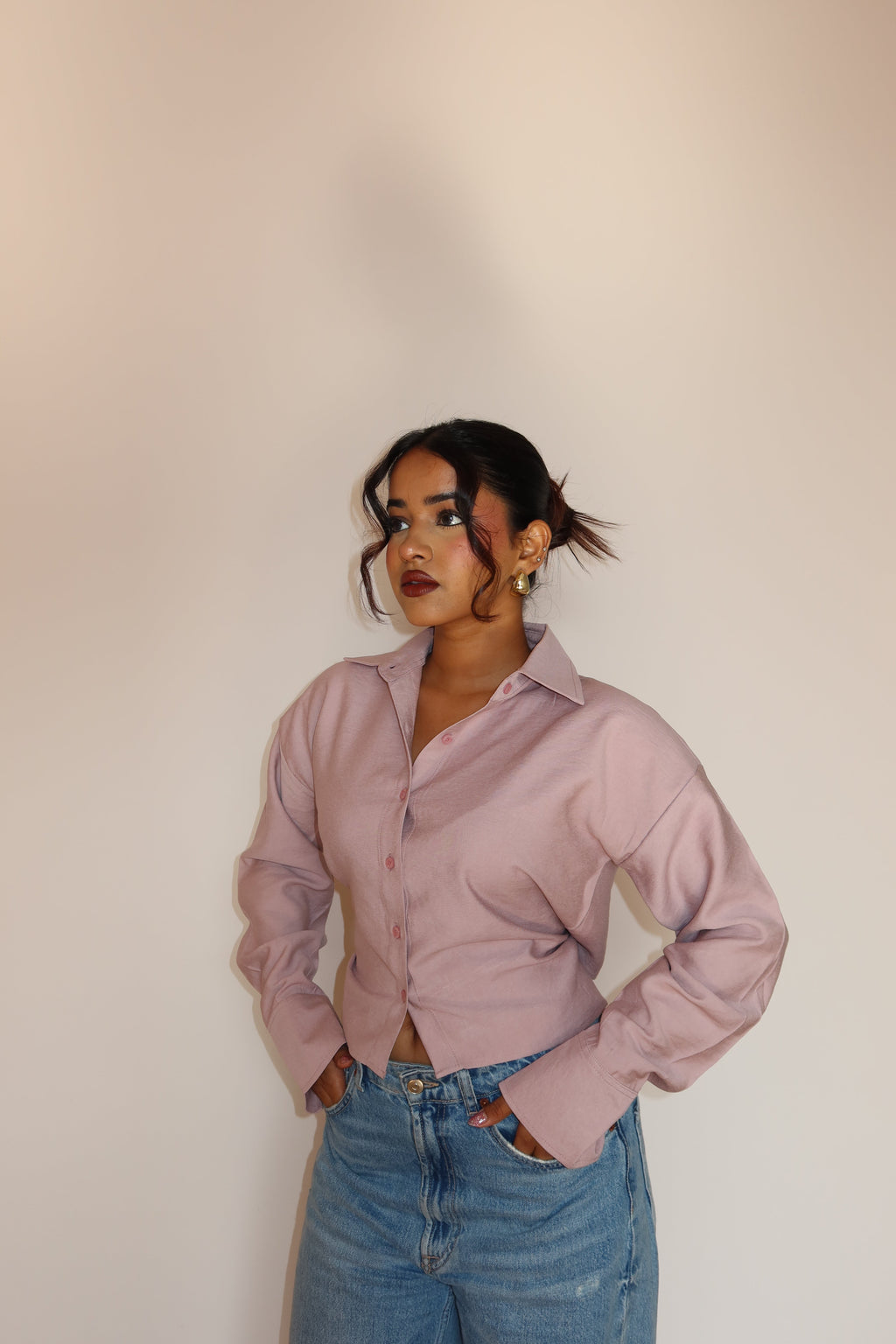 RǏWYÑ | Boyfriend Oversized Tie Up Shirt