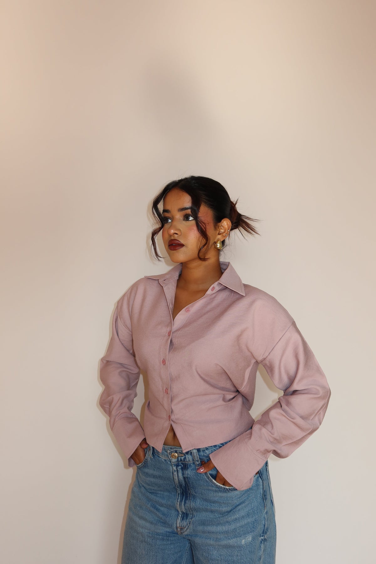 RǏWYÑ | Boyfriend Oversized Tie Up Shirt