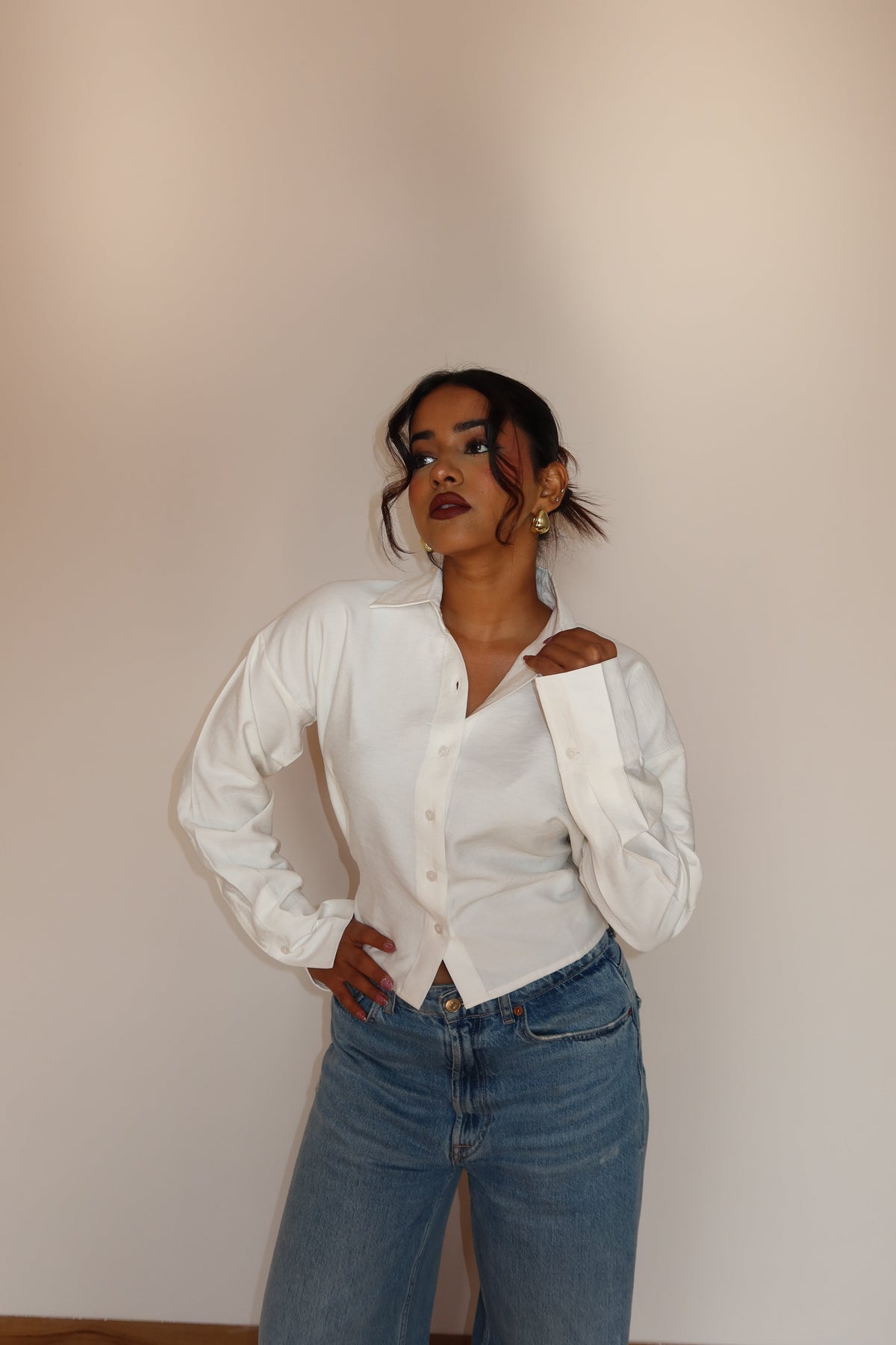 RǏWYÑ | Boyfriend Oversized Tie Up Shirt