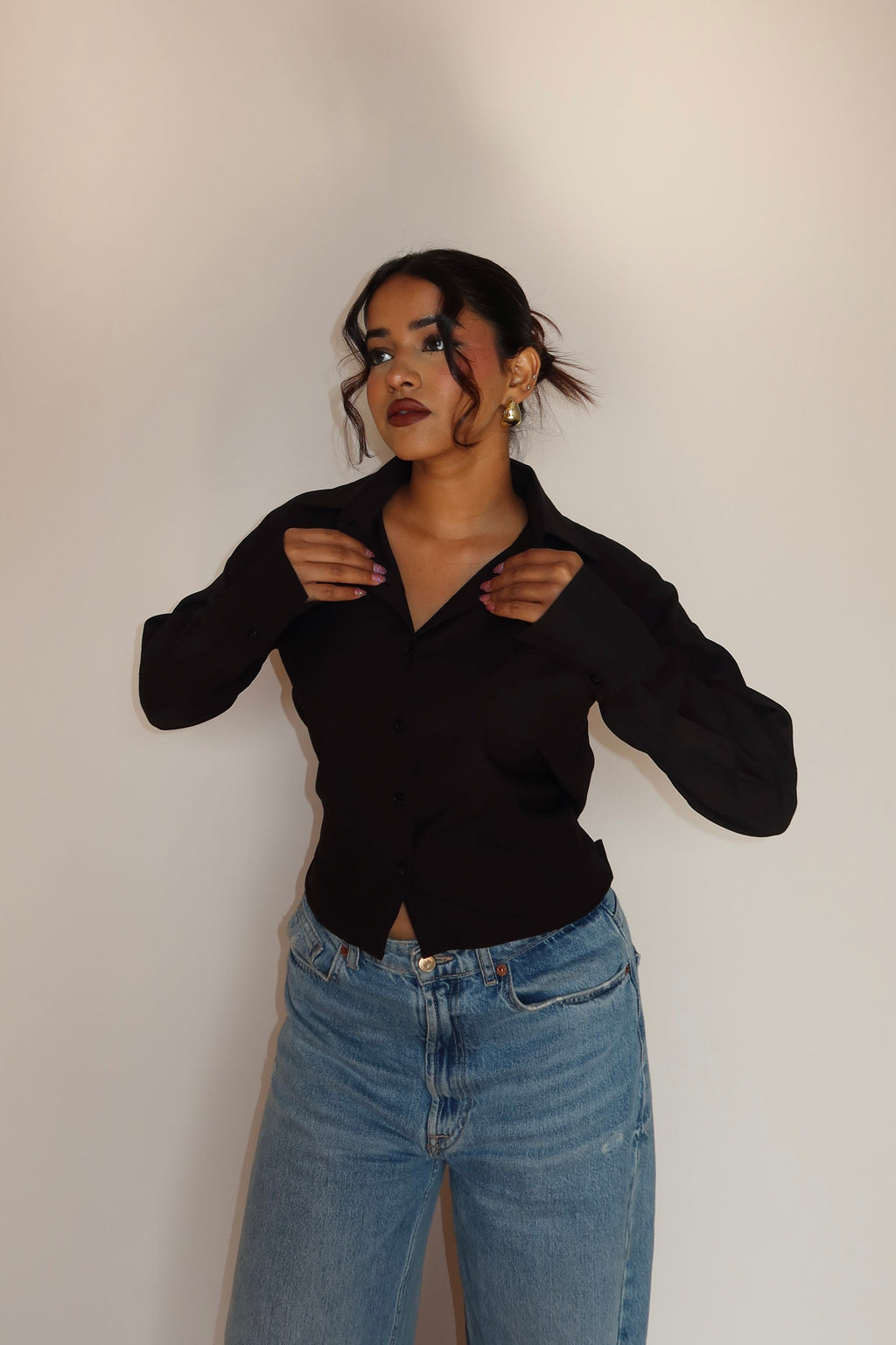 RǏWYÑ | Boyfriend Oversized Tie Up Shirt