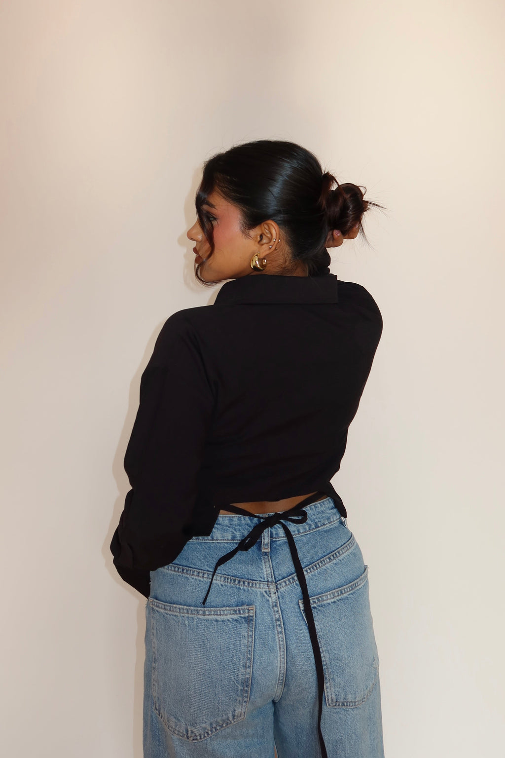 RǏWYÑ | Boyfriend Oversized Tie Up Shirt