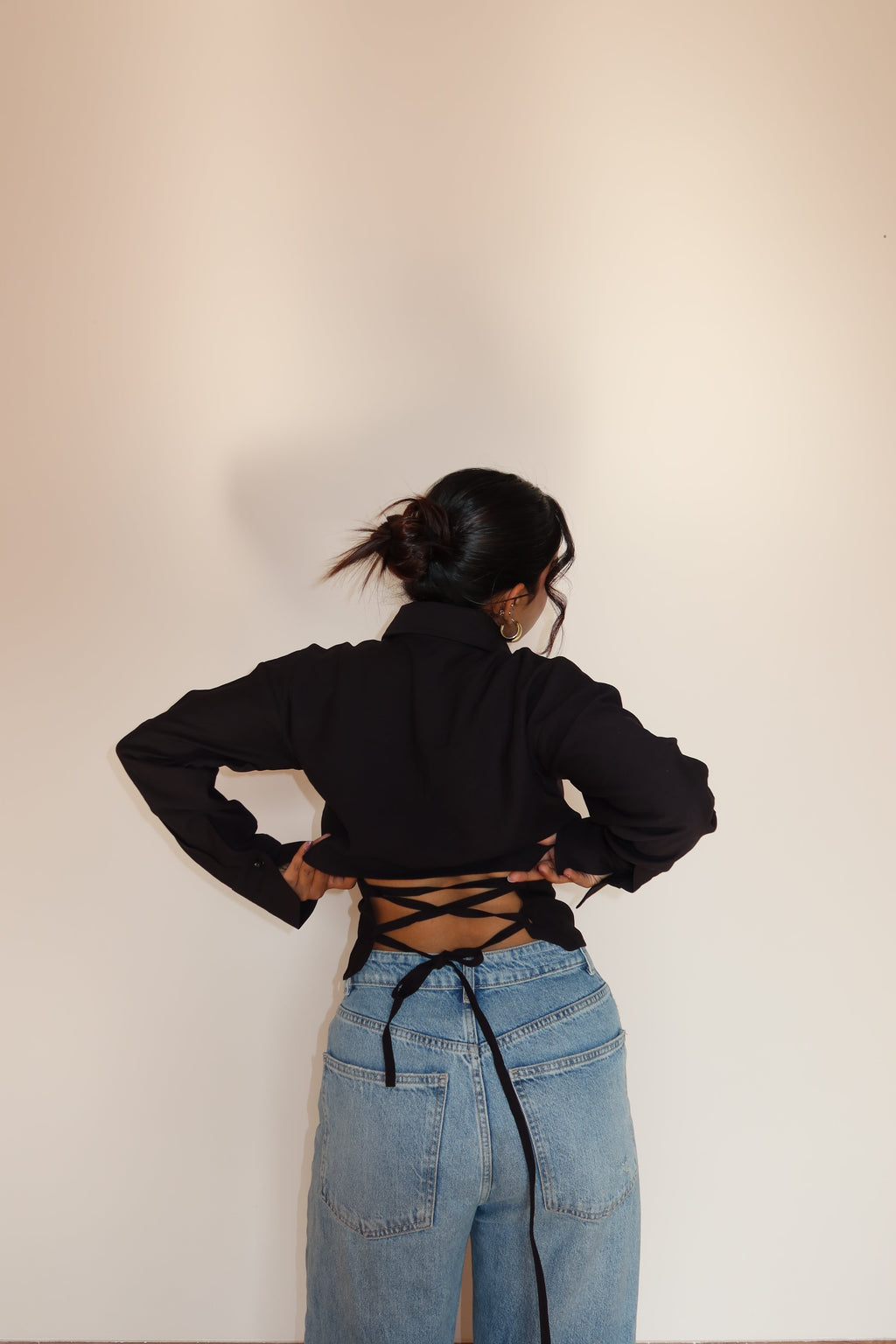 RǏWYÑ | Boyfriend Oversized Tie Up Shirt
