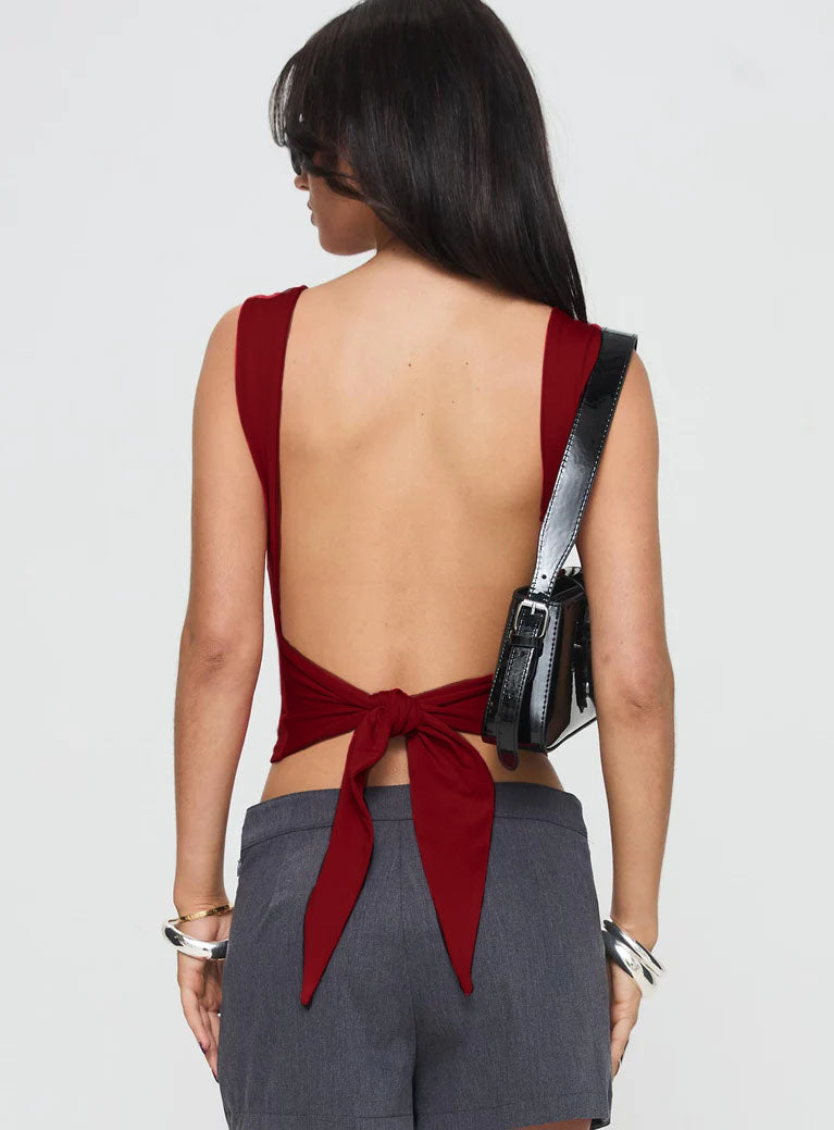 RǏWYÑ | Babe Open Back Tie Top
