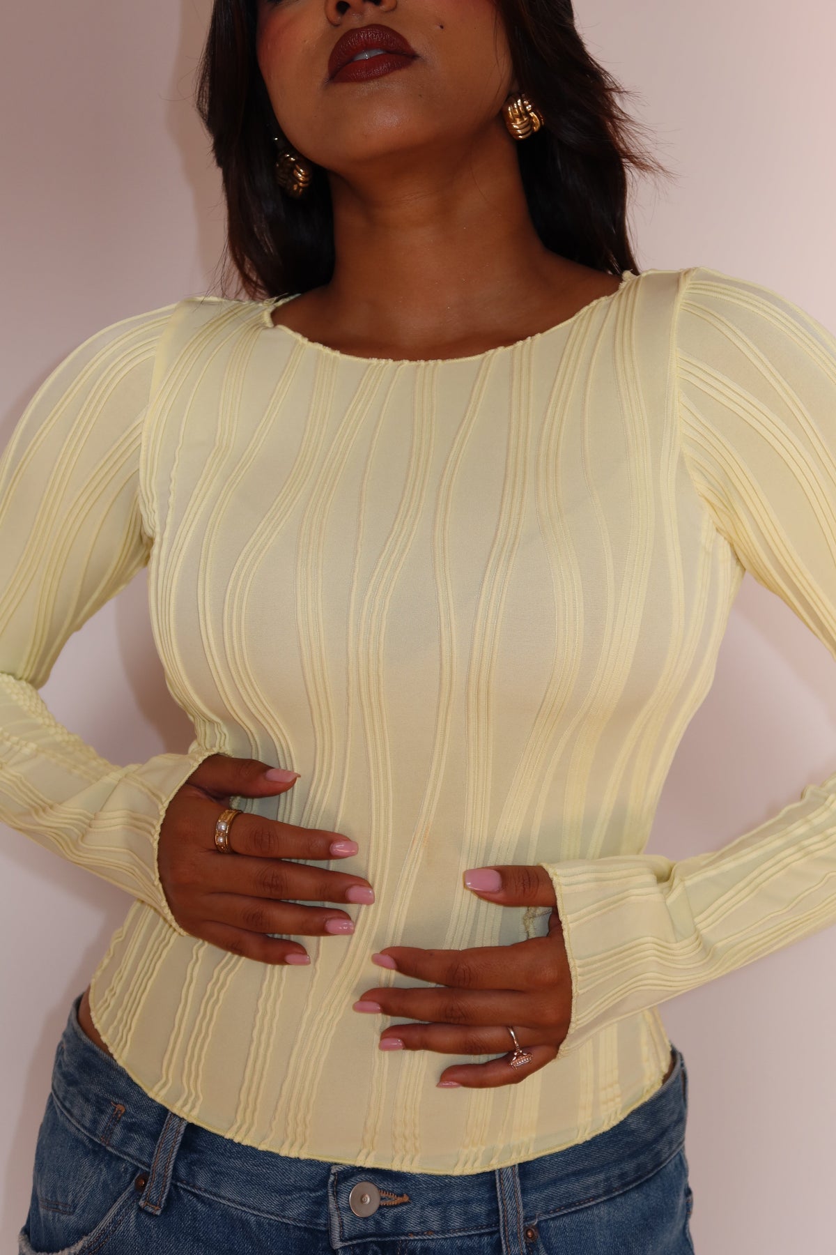 RǏWYÑ | Wavy Aura Full Sleeve Top
