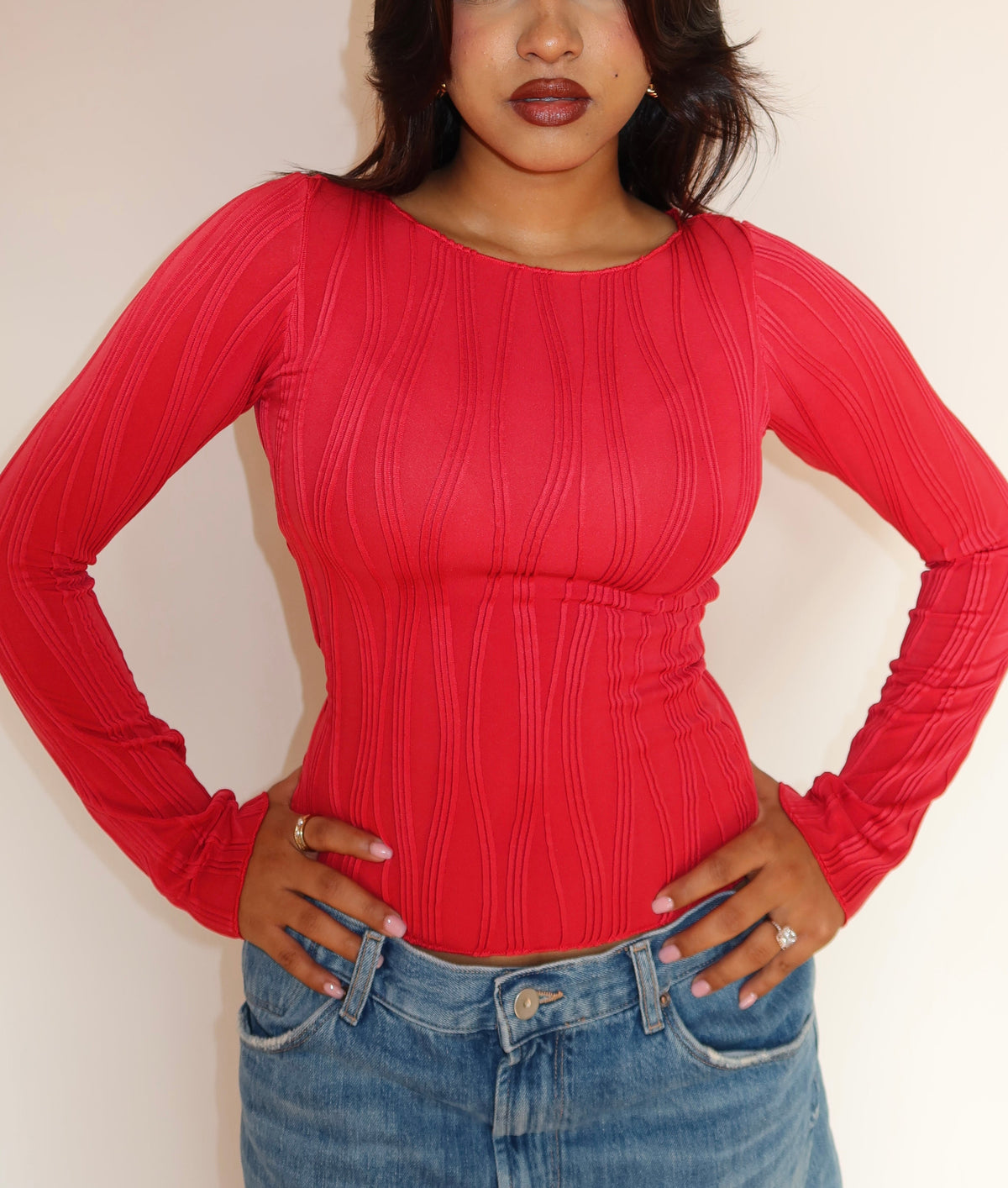 RǏWYÑ | Wavy Aura Full Sleeve Top