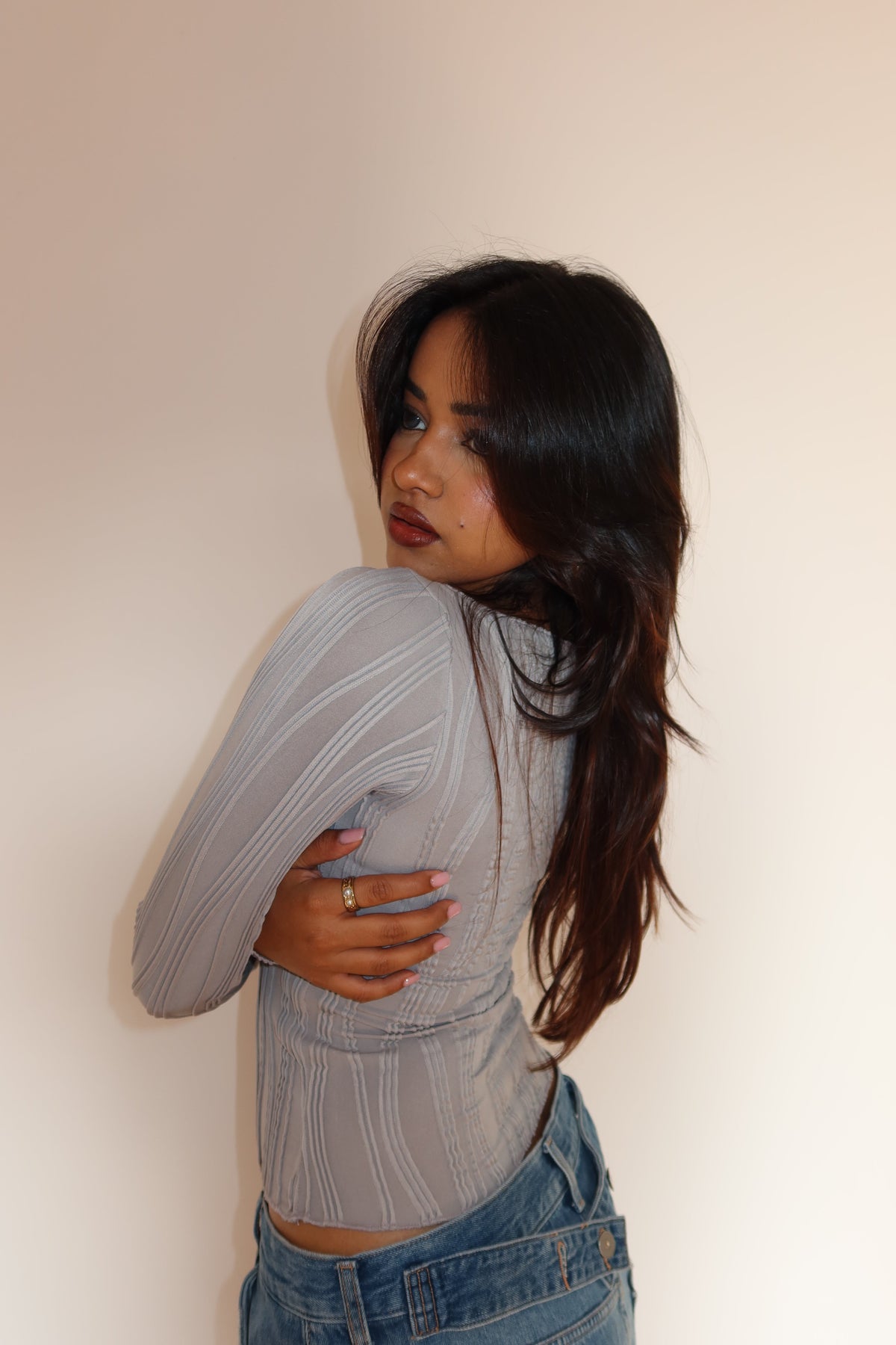 RǏWYÑ | Wavy Aura Full Sleeve Top
