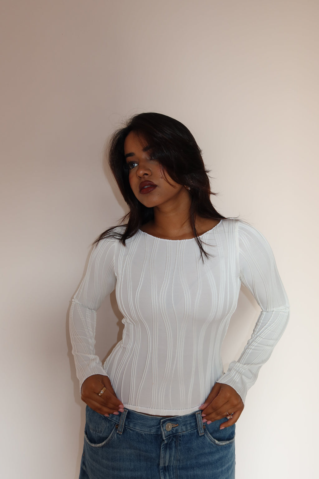 RǏWYÑ | Wavy Aura Full Sleeve Top