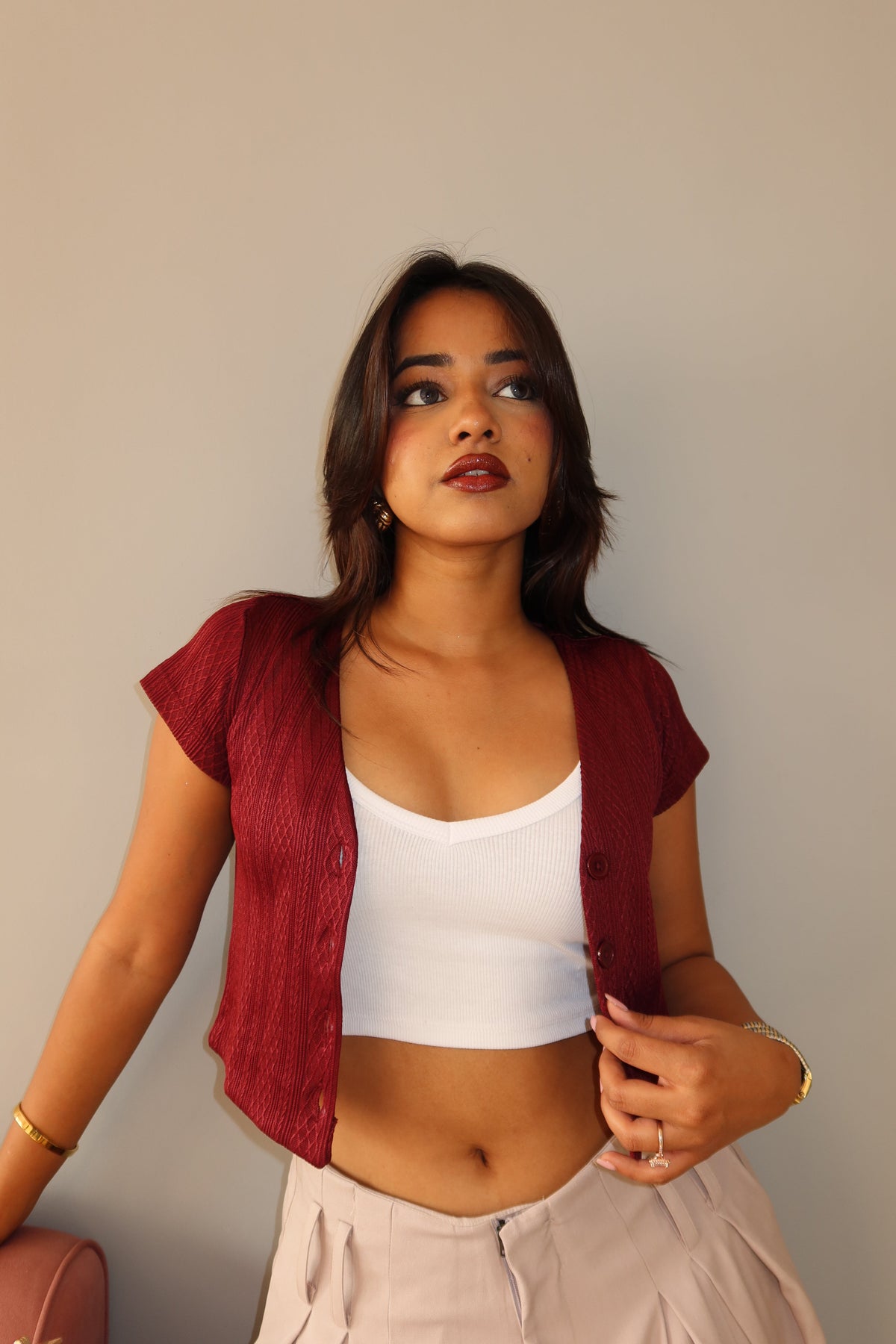 RǏWYÑ | Cable Whisper Cropped Cardigan