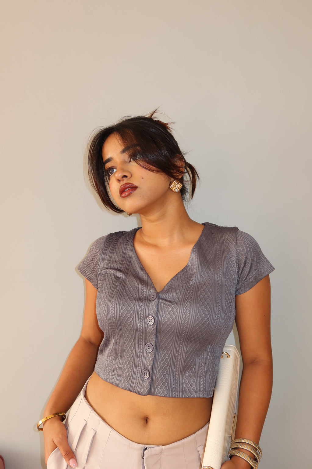 RǏWYÑ | Cable Whisper Cropped Cardigan