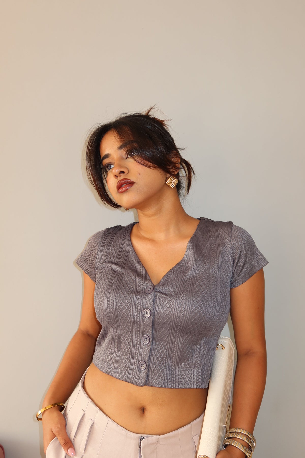 RǏWYÑ | Cable Whisper Cropped Cardigan