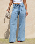 RǏWYÑ | Malibu Blue Fade Wide Jeans
