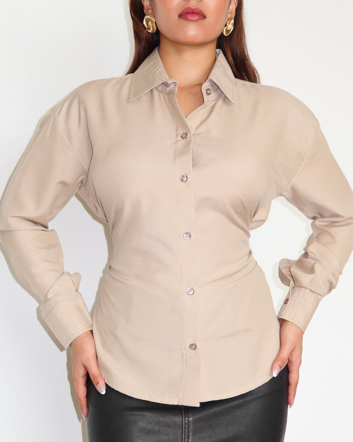 RǏWYÑ | Tie Up Waist Statement Shirt