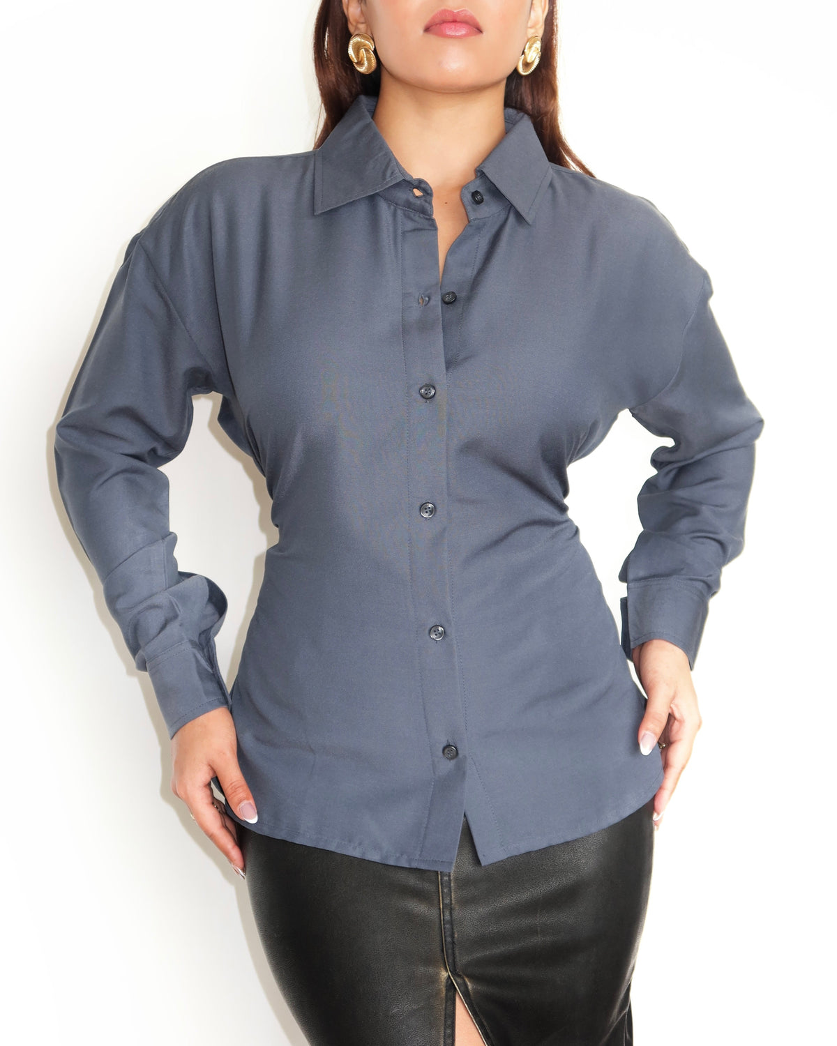 RǏWYÑ | Tie Up Waist Statement Shirt