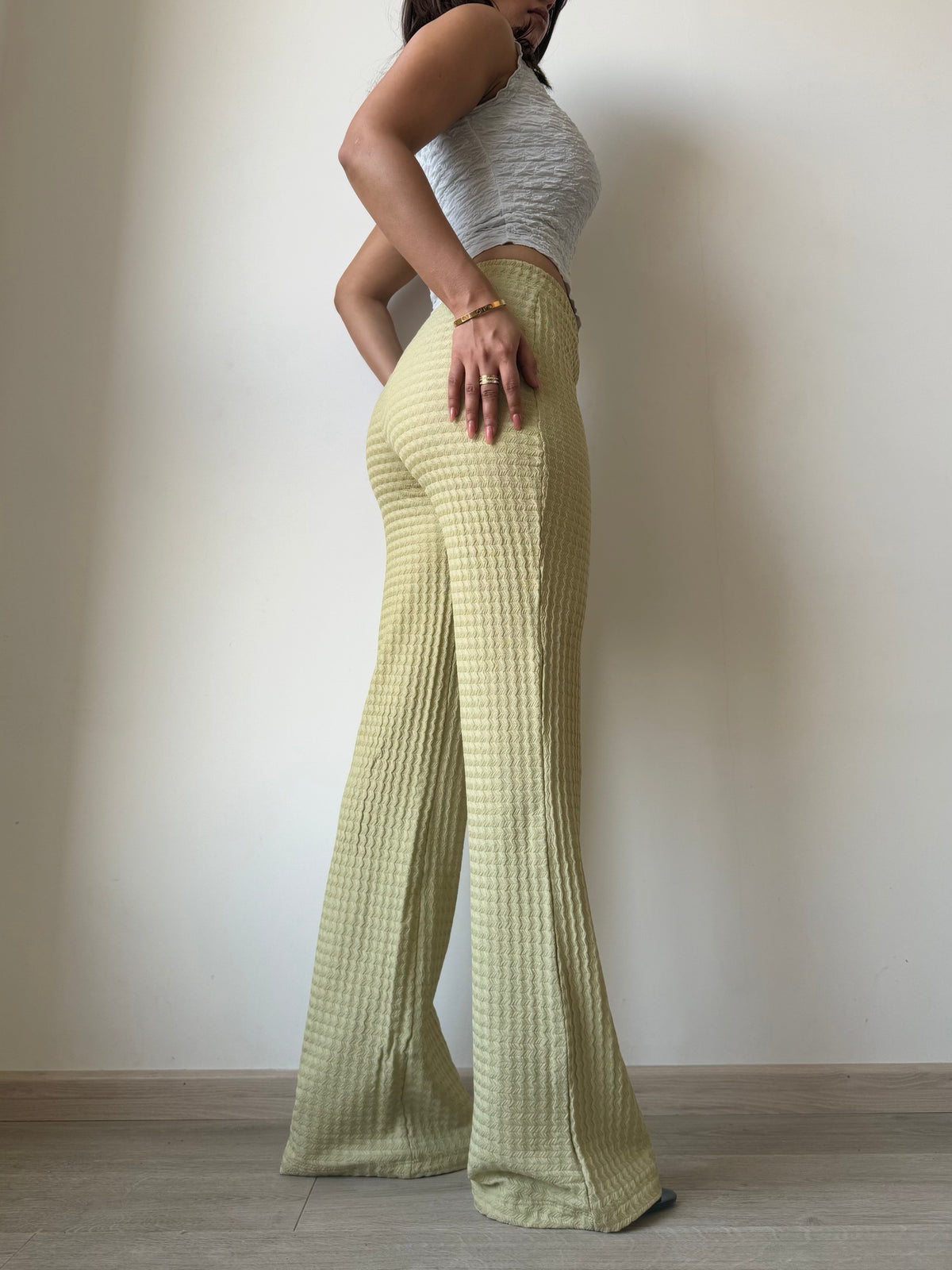 RǏWYÑ | Chevron Edge Flare Leg Pants