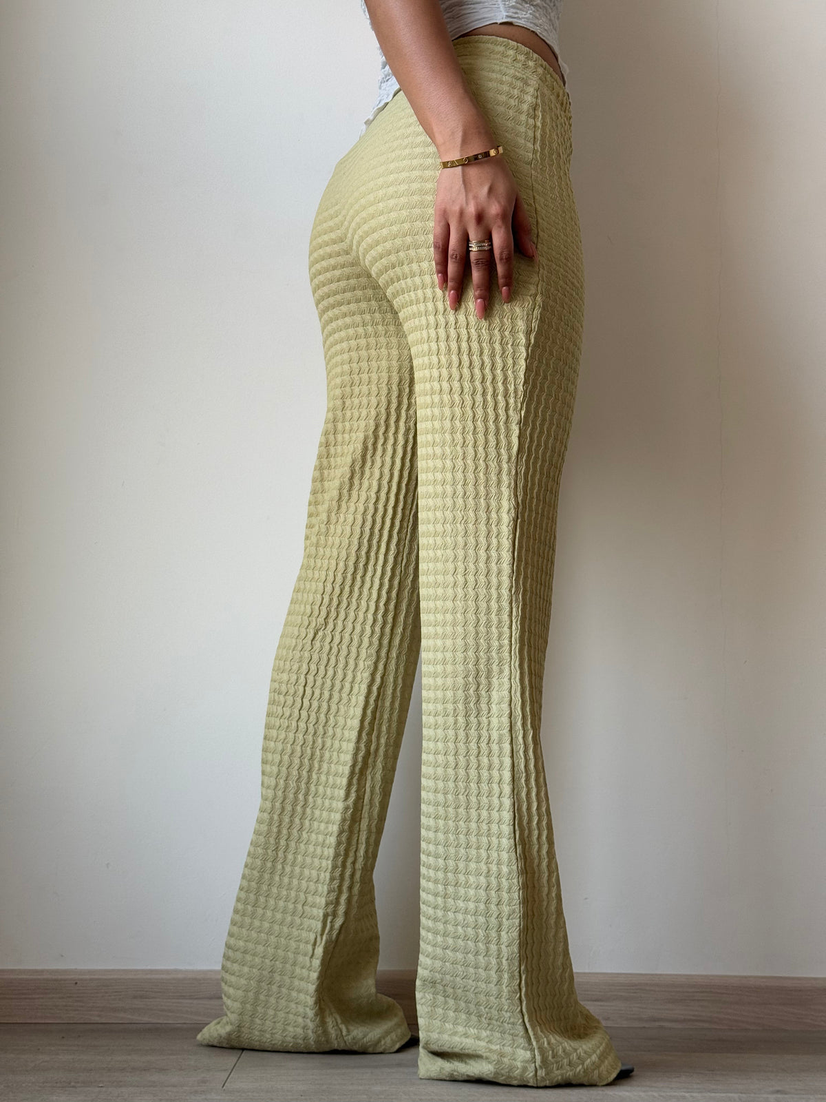 RǏWYÑ | Chevron Edge Flare Leg Pants