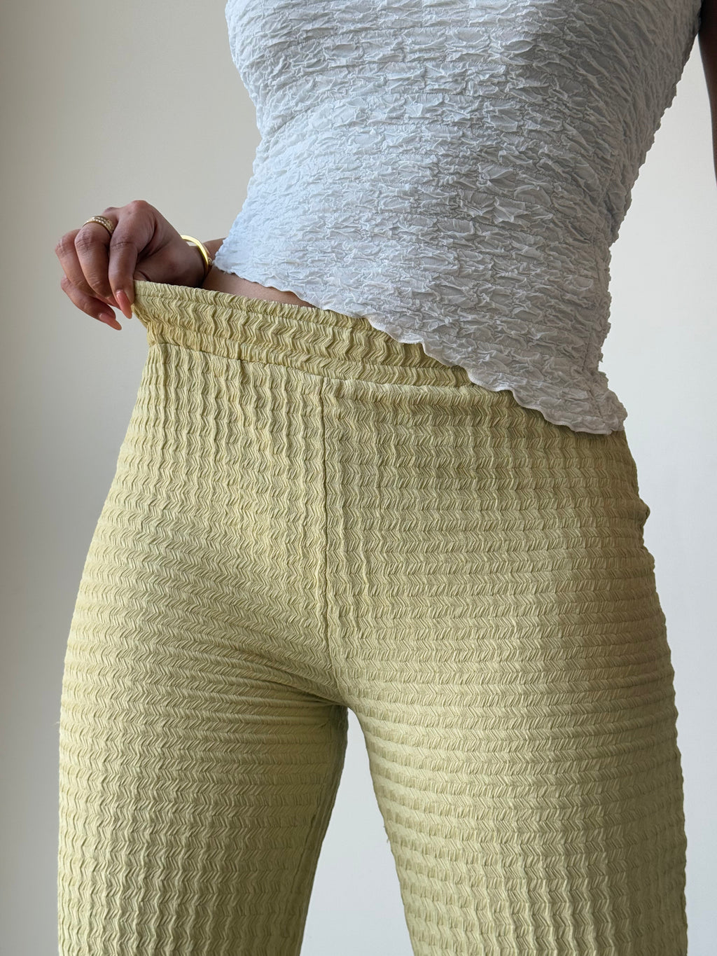 RǏWYÑ | Chevron Edge Flare Leg Pants