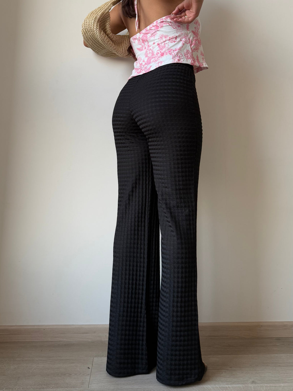 RǏWYÑ | Chevron Edge Flare Leg Pants