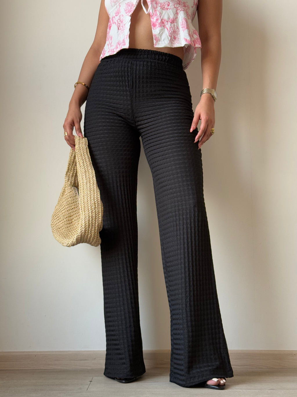 RǏWYÑ | Chevron Edge Flare Leg Pants