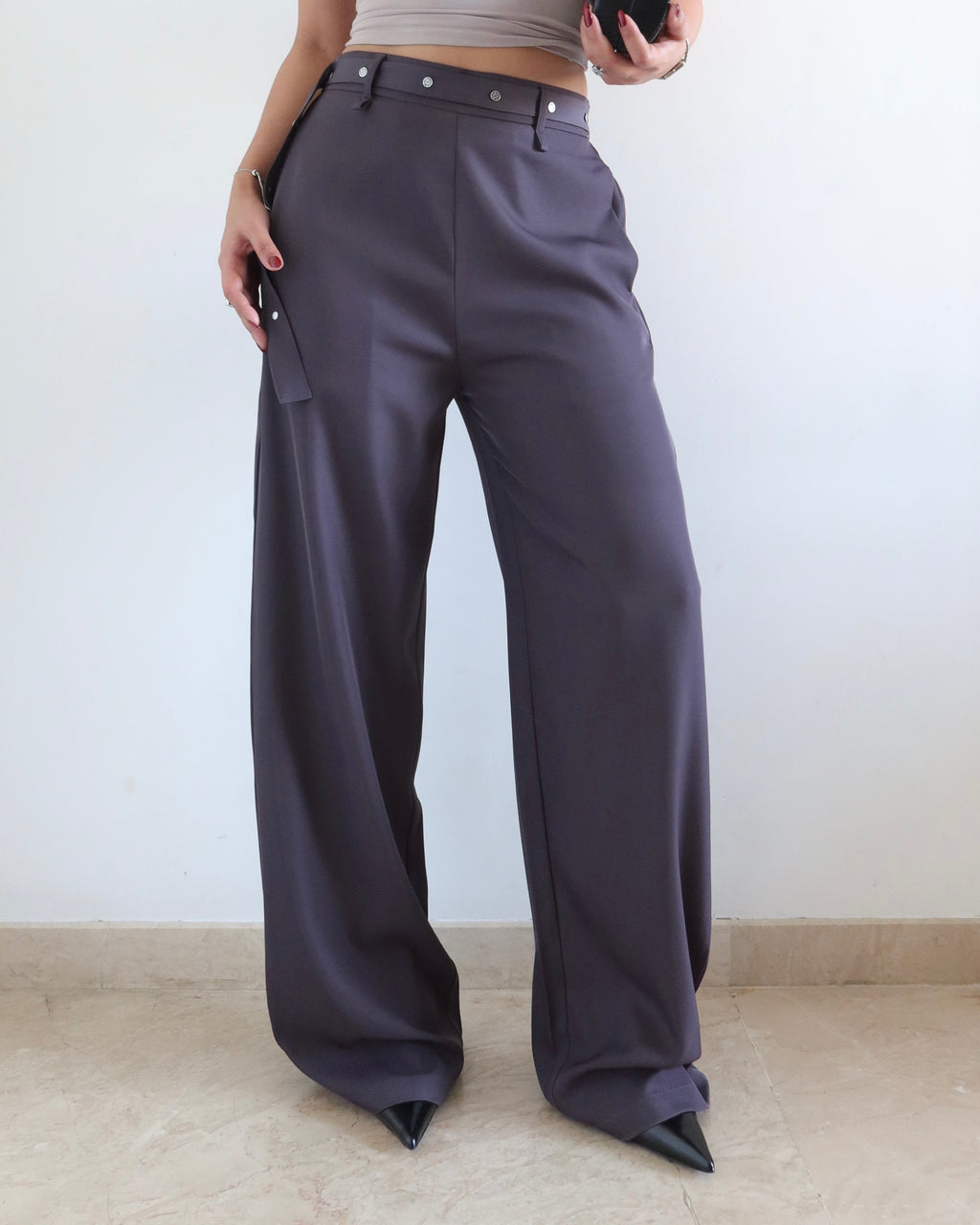 RǏWYÑ | Rivet Grip Loose Tailored Trousers
