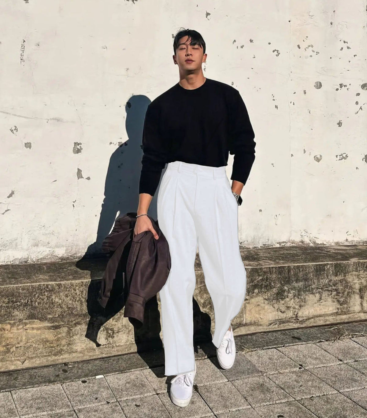 RIWYN Vintage Linen High Waist Straight Fit Trousers