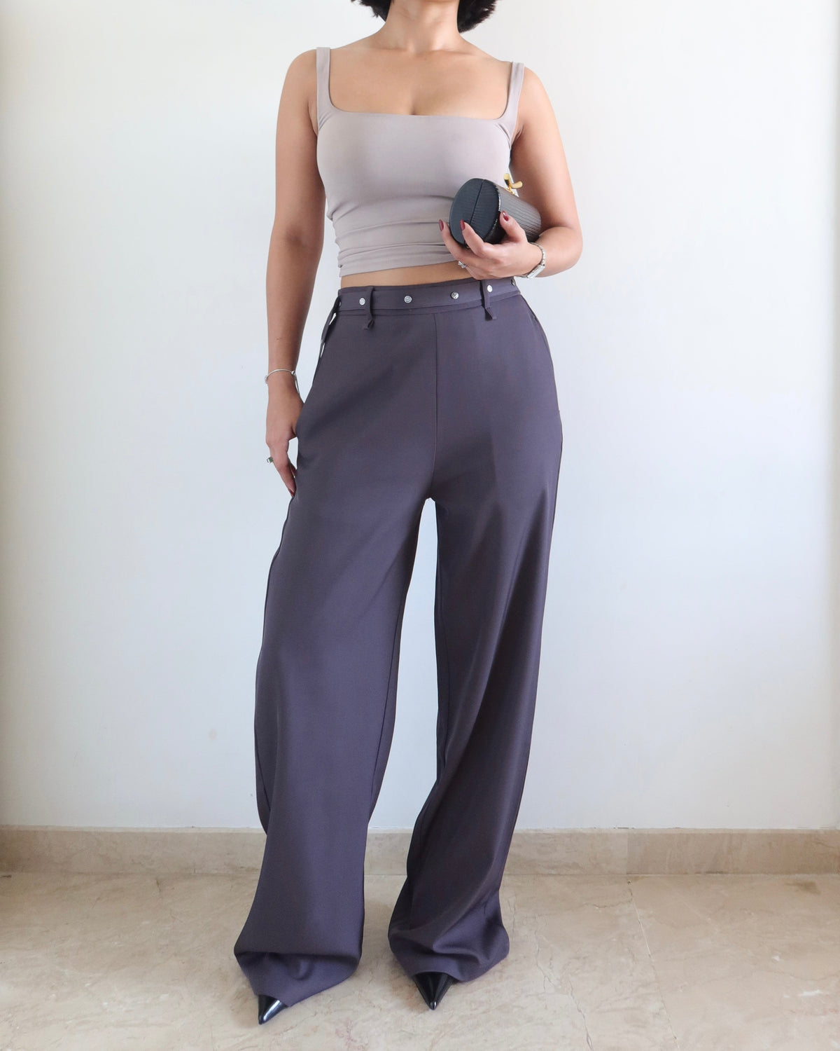 RǏWYÑ | Rivet Grip Loose Tailored Trousers