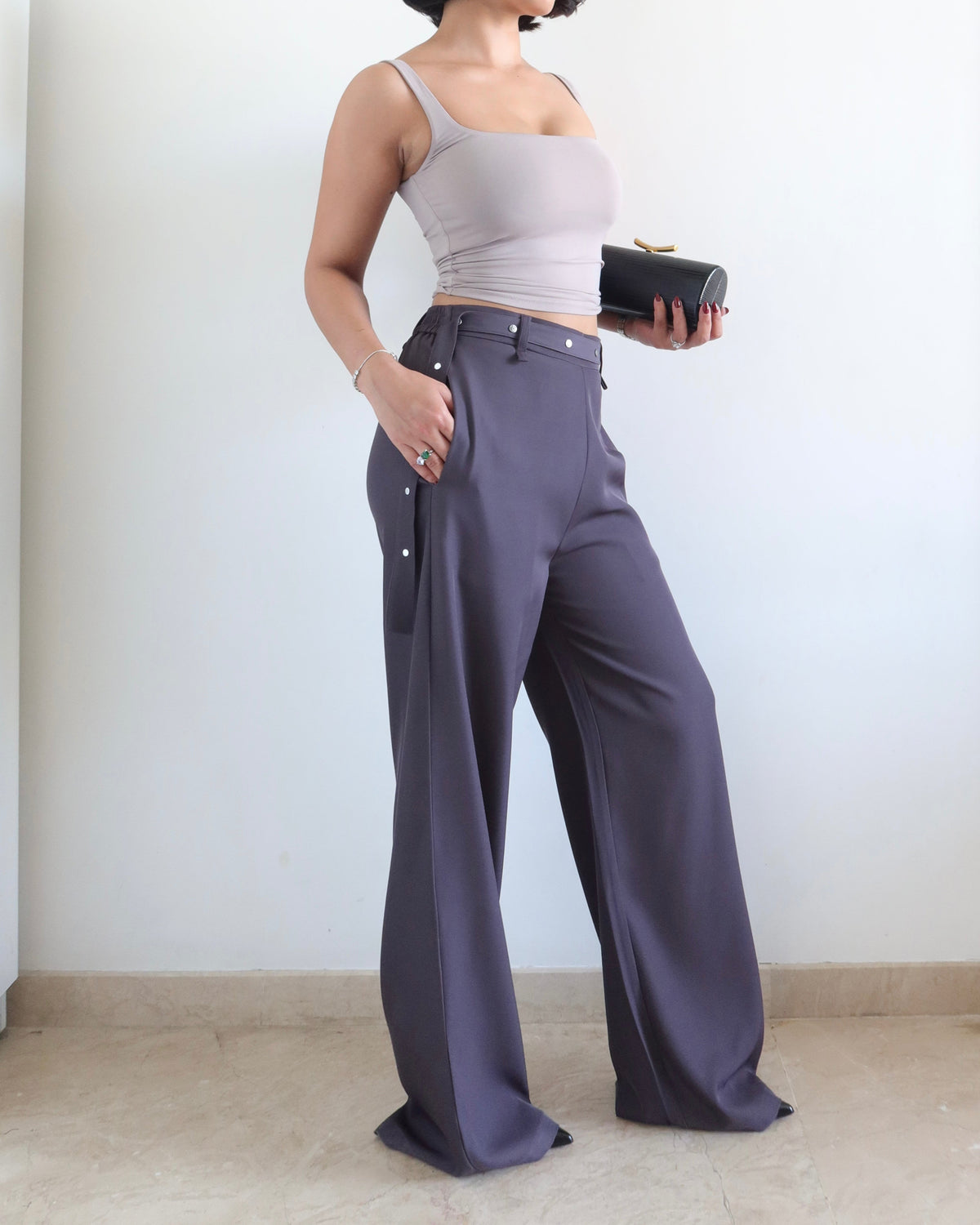 RǏWYÑ | Rivet Grip Loose Tailored Trousers