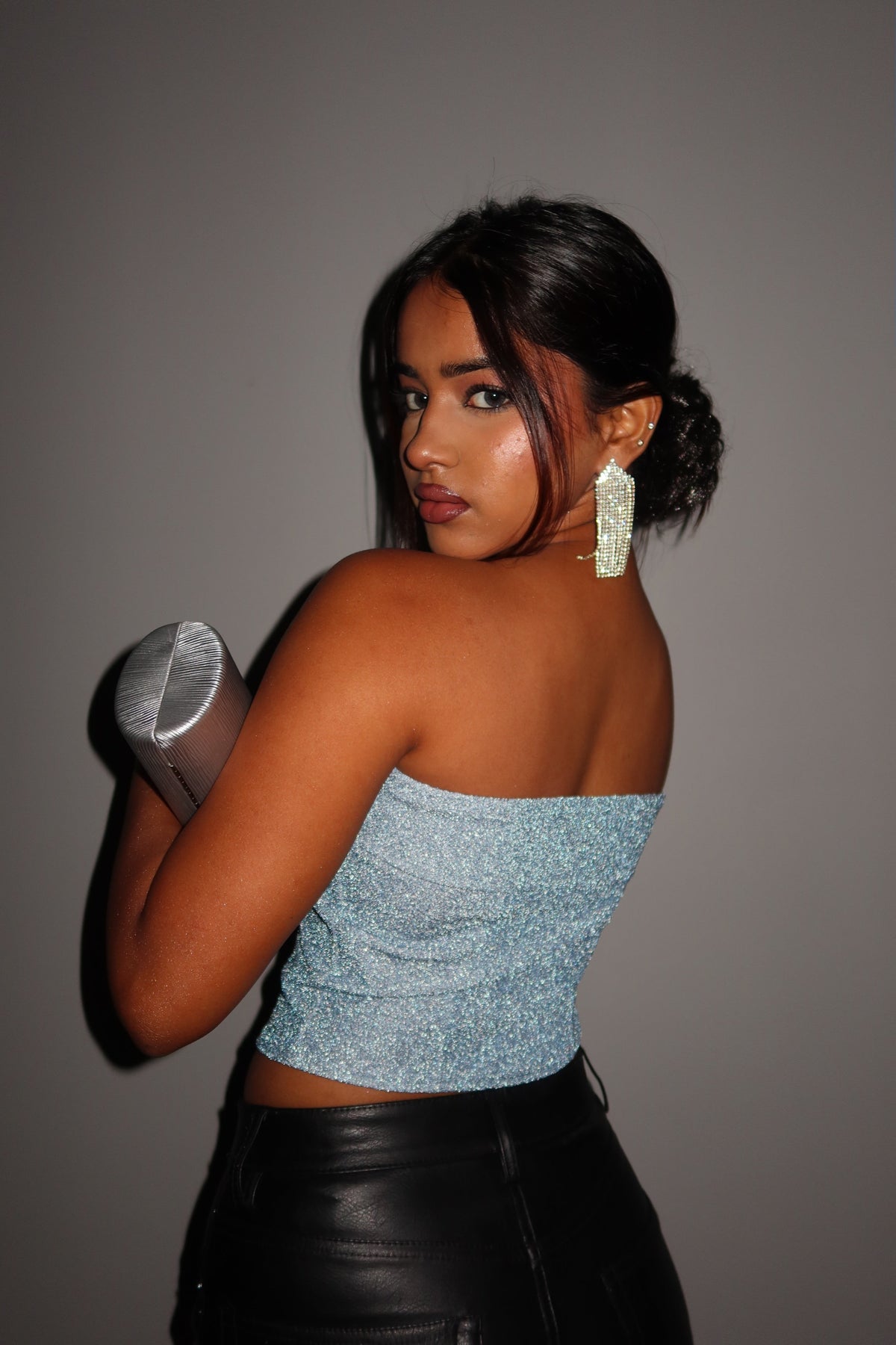 RǏWYÑ | Glitter Glow Corset Tube Top