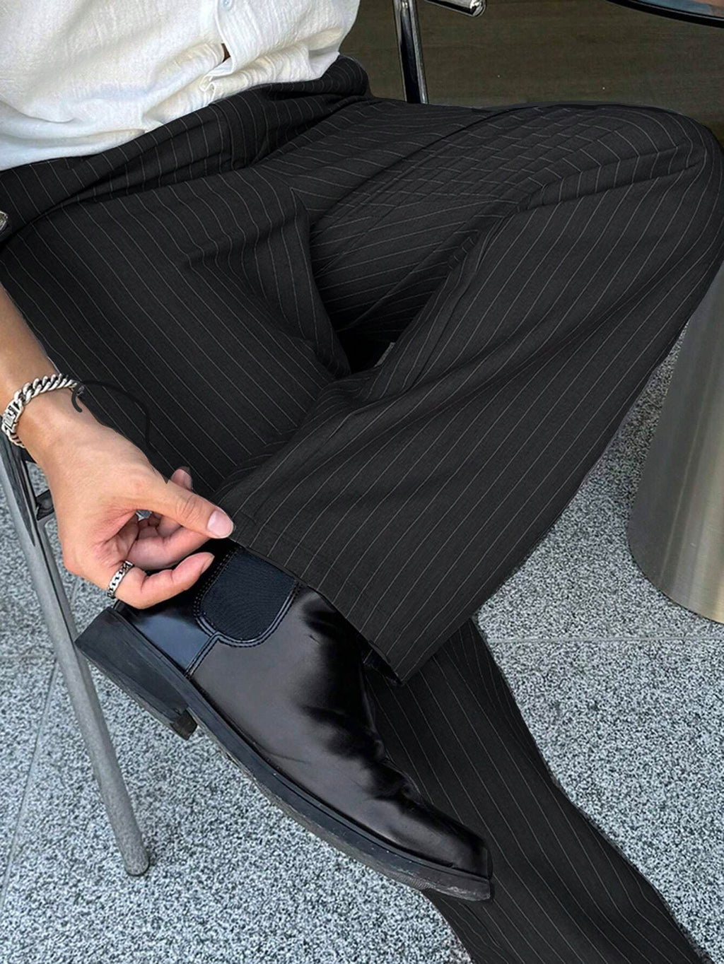 RIWYN Korean Inspired Classic Stripe Trousers