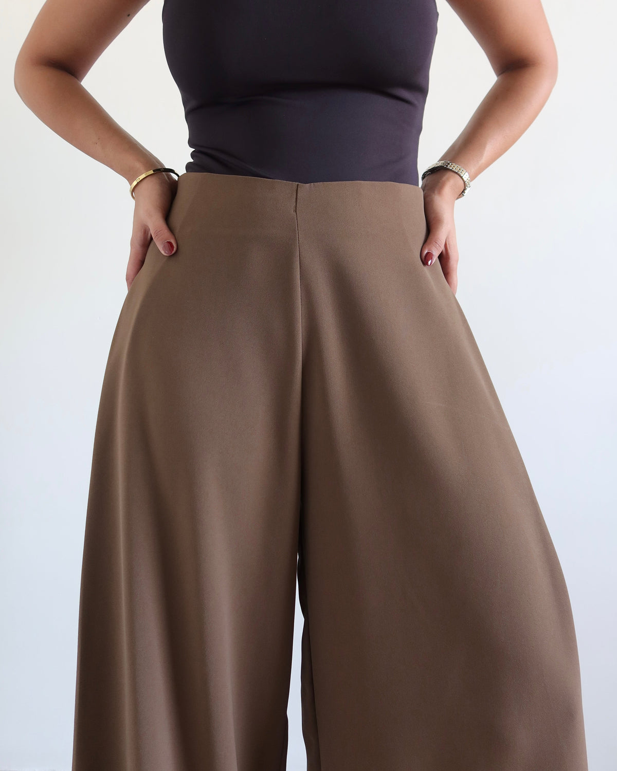 RǏWYÑ | Soft Structure Side Draped Trousers